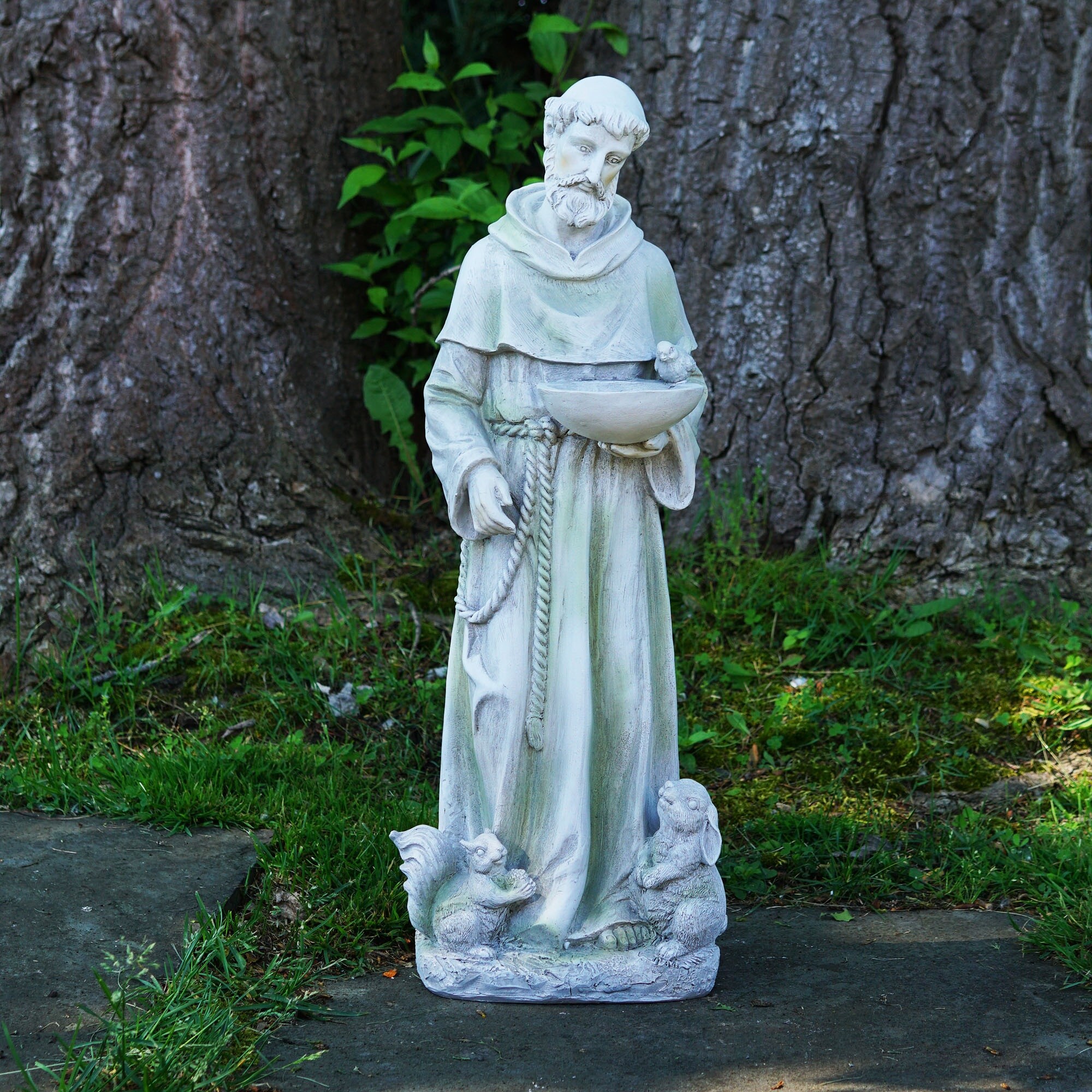 Northlight 23.5-in H x 7-in W Gray Religion Garden Statue in the Garden ...