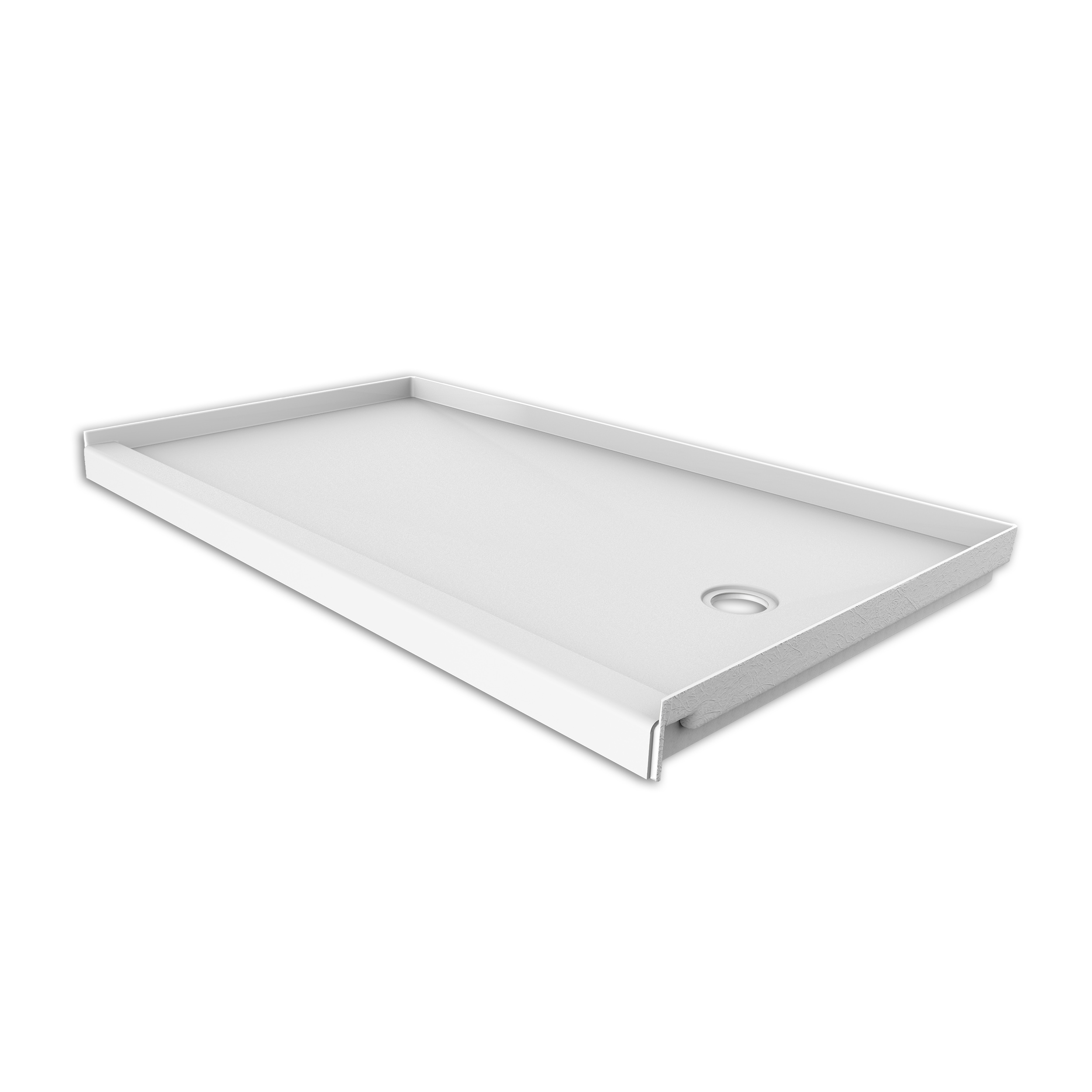 FlexStone 30-in W x Shower with Right (White) Rectangle in at Drain Pans 60-in L the Shower Base department