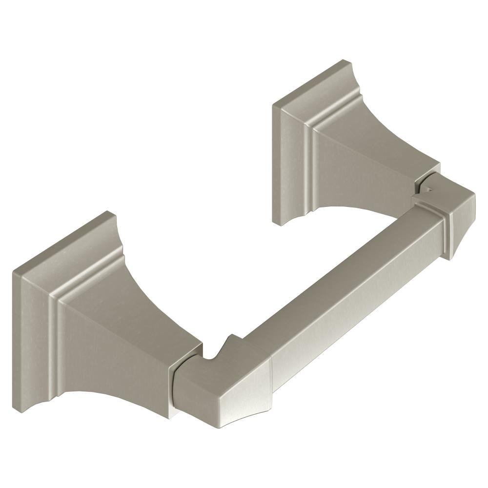 American Standard 7455230.295 Town Square S Brushed Nickel Wall mount Spring-loaded Toilet Paper Holder 1 -Rolls with Storage