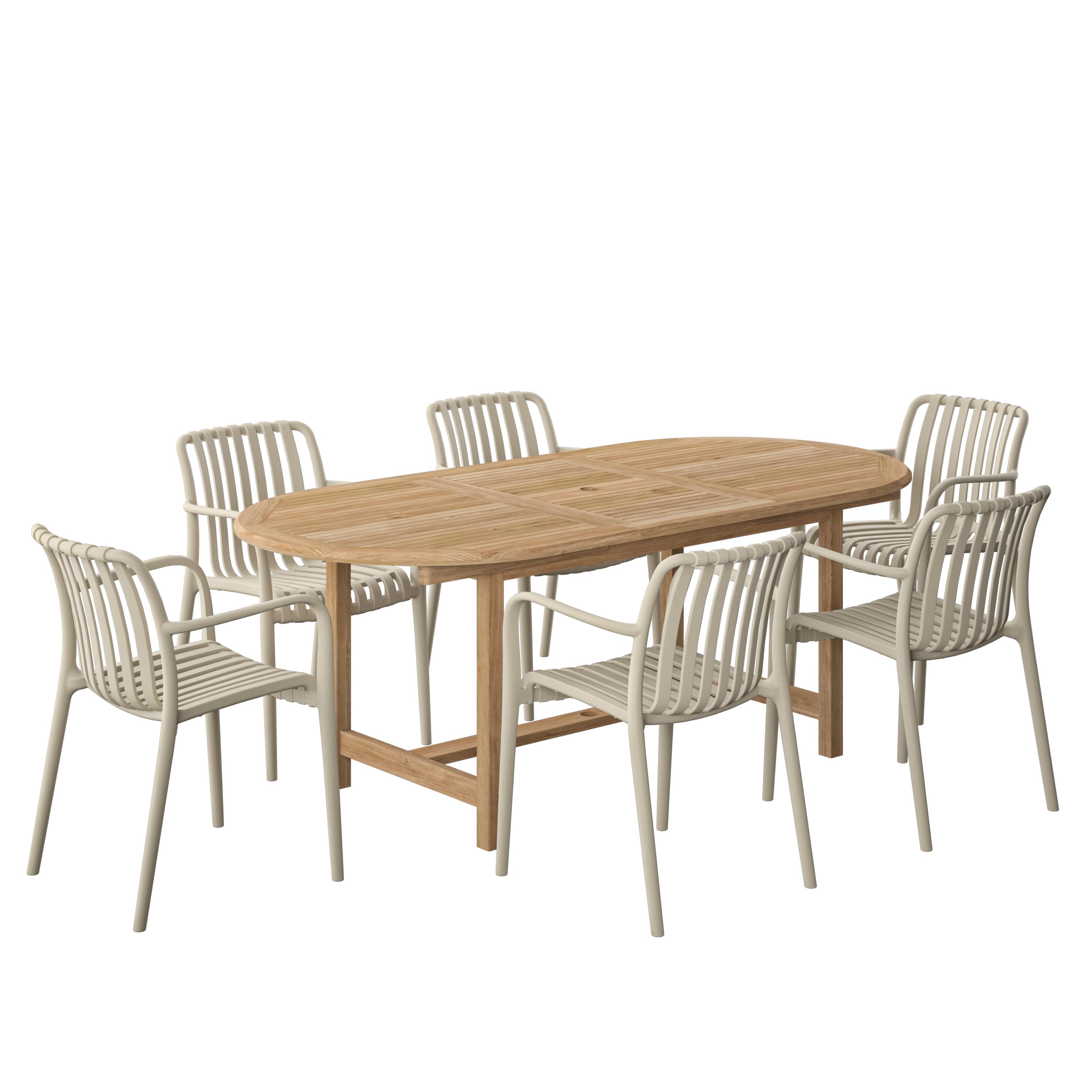 Amazonia DIANOVSM-6-CURA-SD Urban Elements Samar Patio Dining Set for 6 – Perfect for Family and Friends - Modern and Stylish Dining Table with Chairs