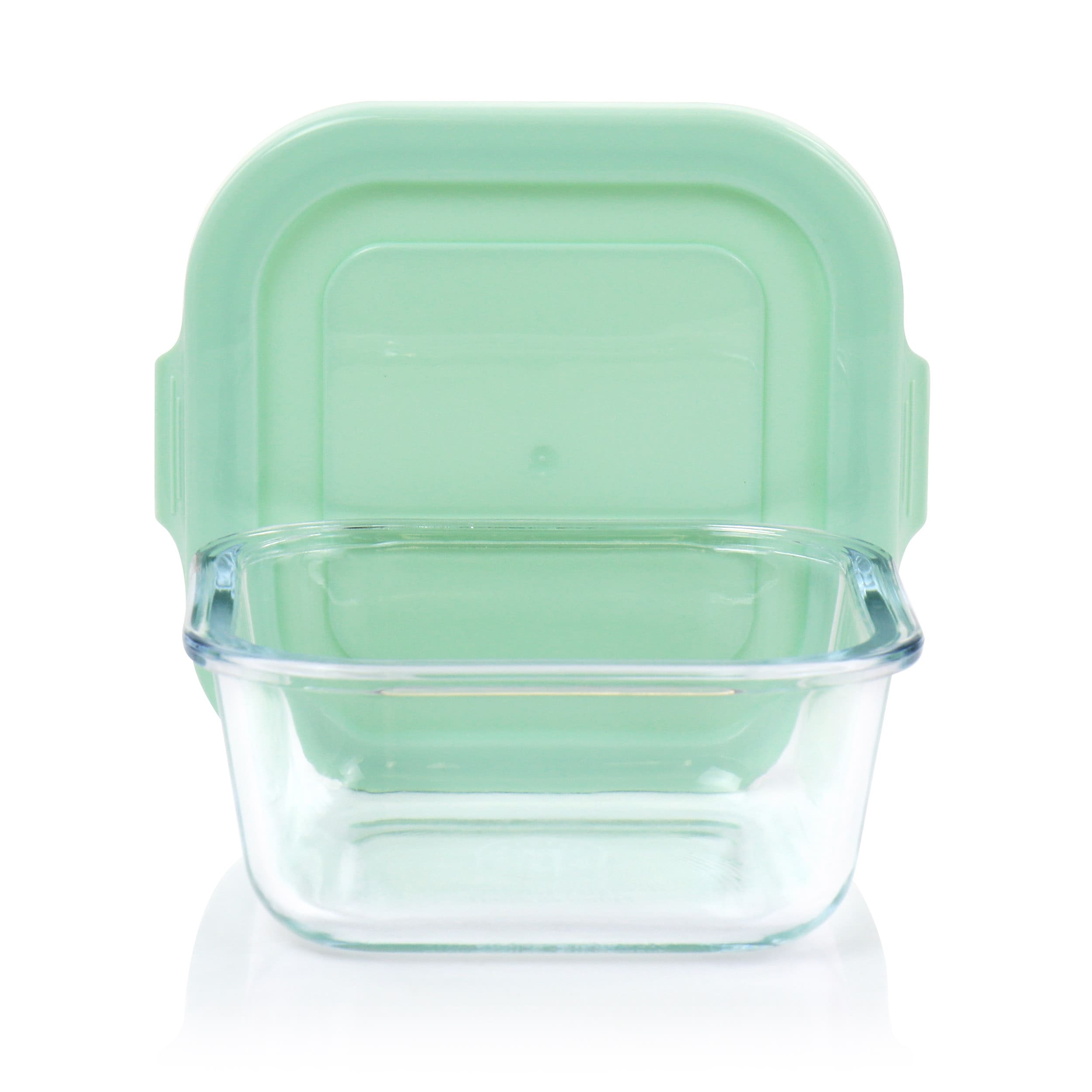 Martha Stewart Square Glass Storage Containers with Mint Lids
