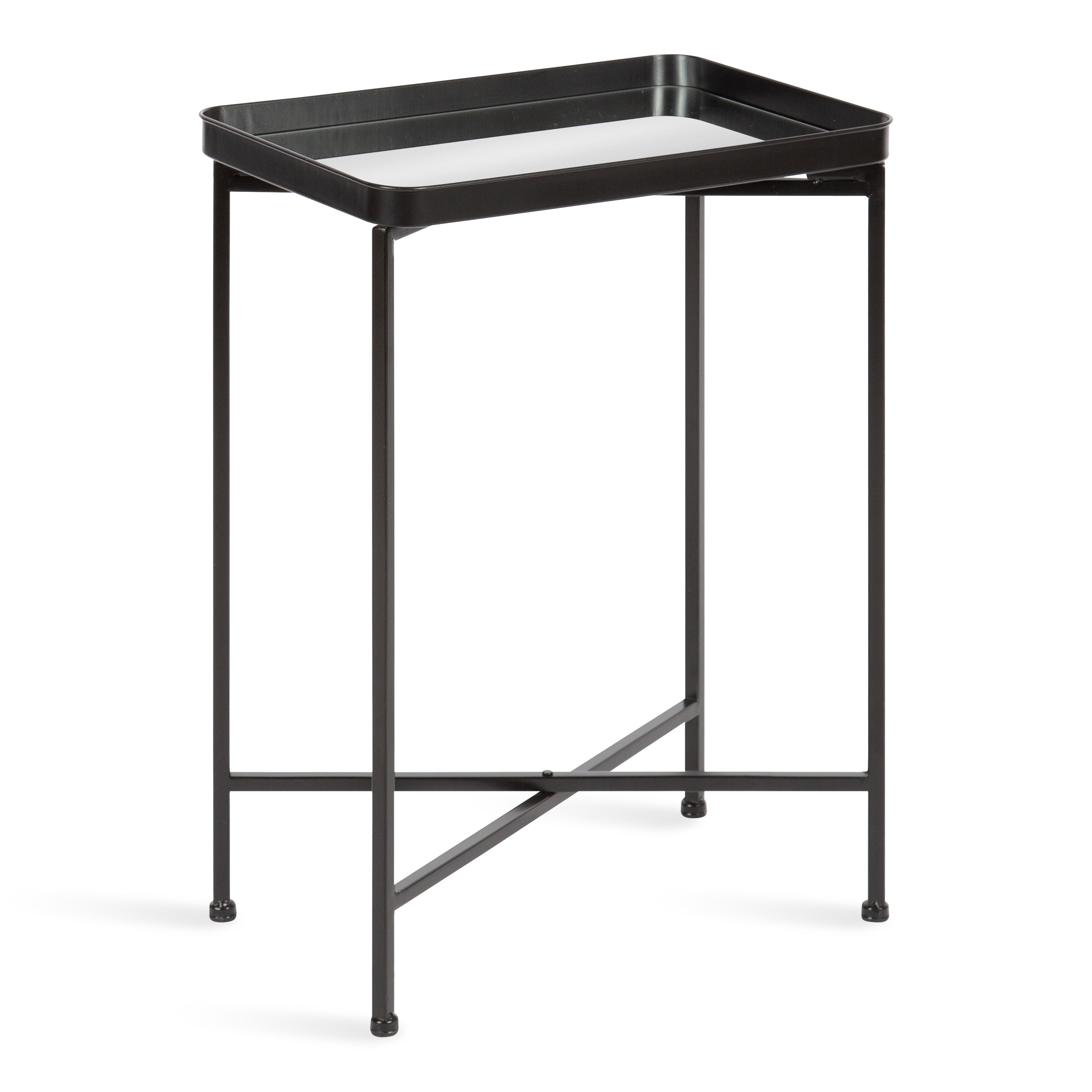 Kate and Laurel 219956 Deliah 17.91-Inches W x 25.98-Inches H Black Glass Rectangular Modern End Table