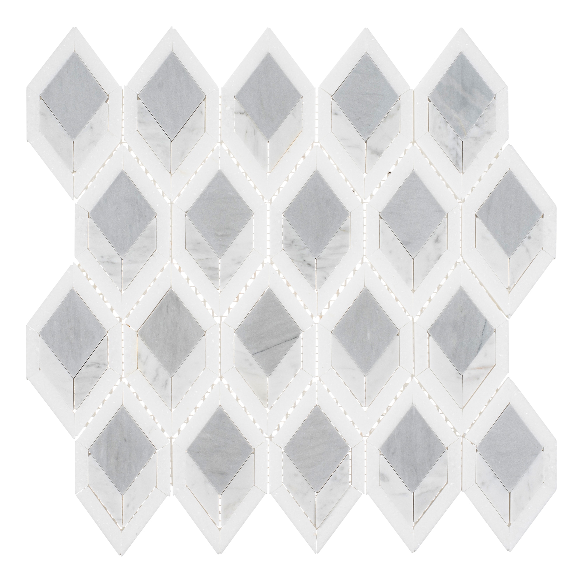 Andova Tiles ANDEAS334 EASTON Cobalt 12-in x 12-in Glossy Natural Stone Patterned Mosaic Floor and Wall Tile (1.03-sq. ft/ Piece)