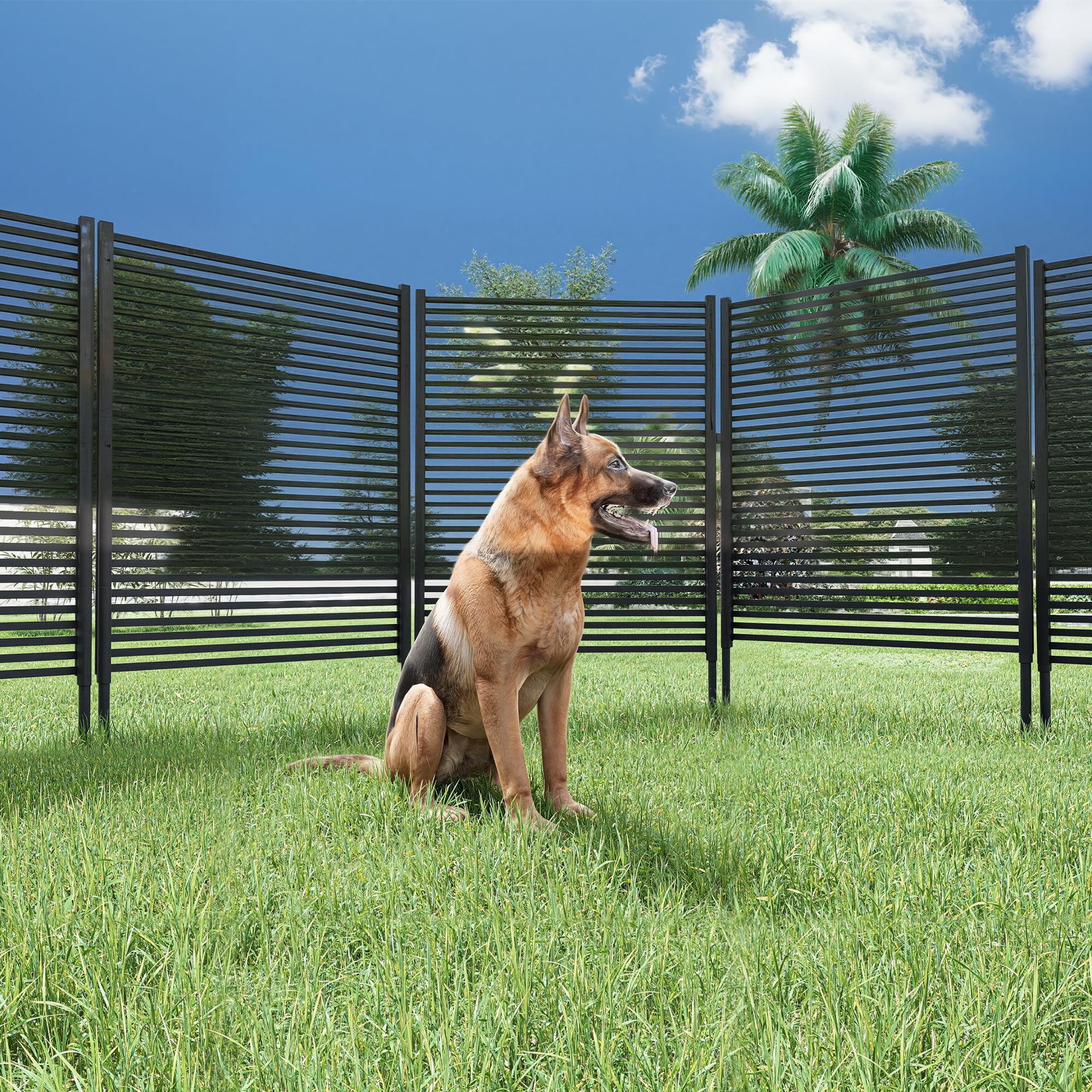 Garvee Outdoor Privacy Screen Panel 1 Panel Freestanding Garden Fence 47x71 Inch Decorative Privacy Screen Landscape Edging for Balcony Patio Garden