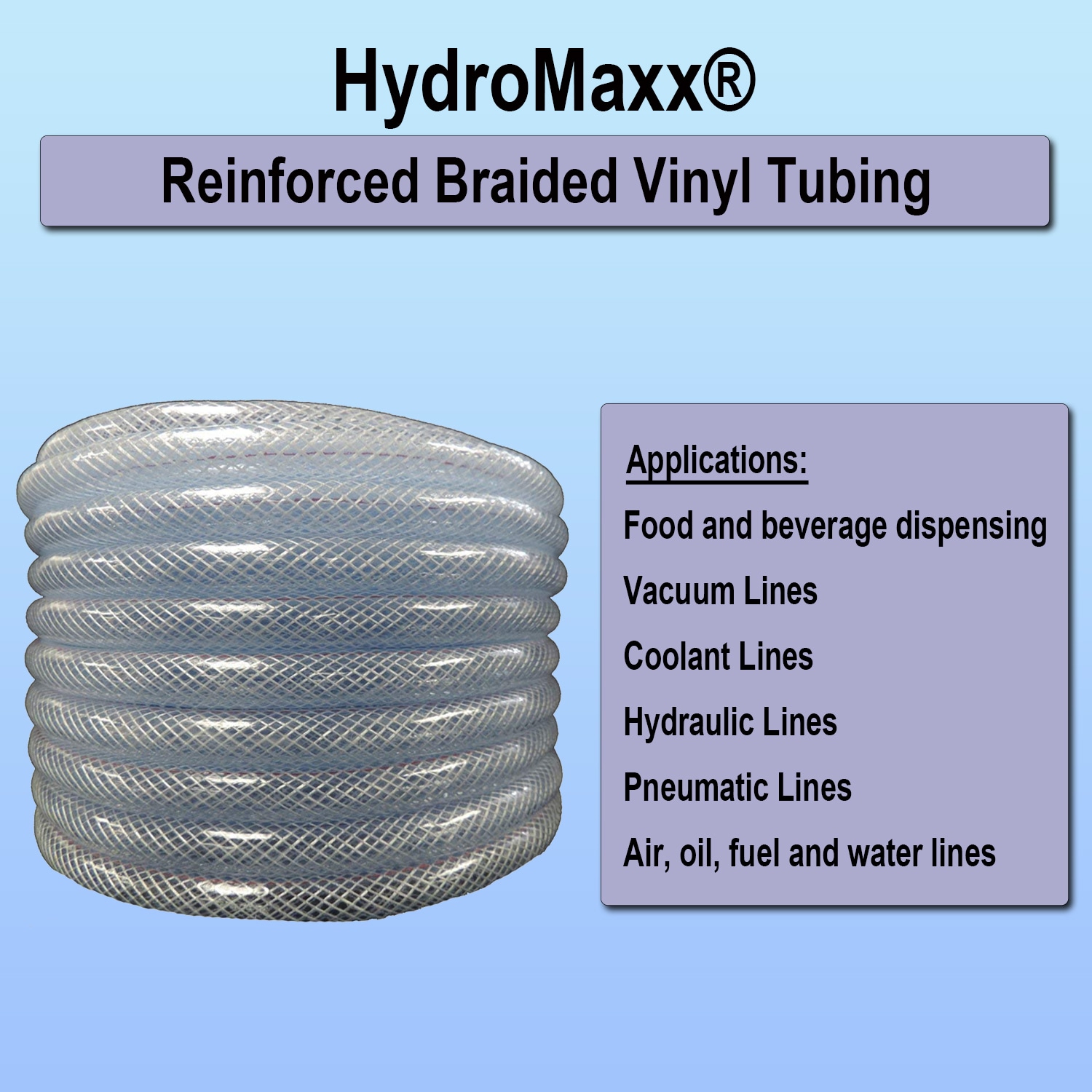 HydroMaxx 3/8-in ID x 50-ft PVC Clear Reinforced Braided Vinyl Tubing in  the Tubing & Hoses department at