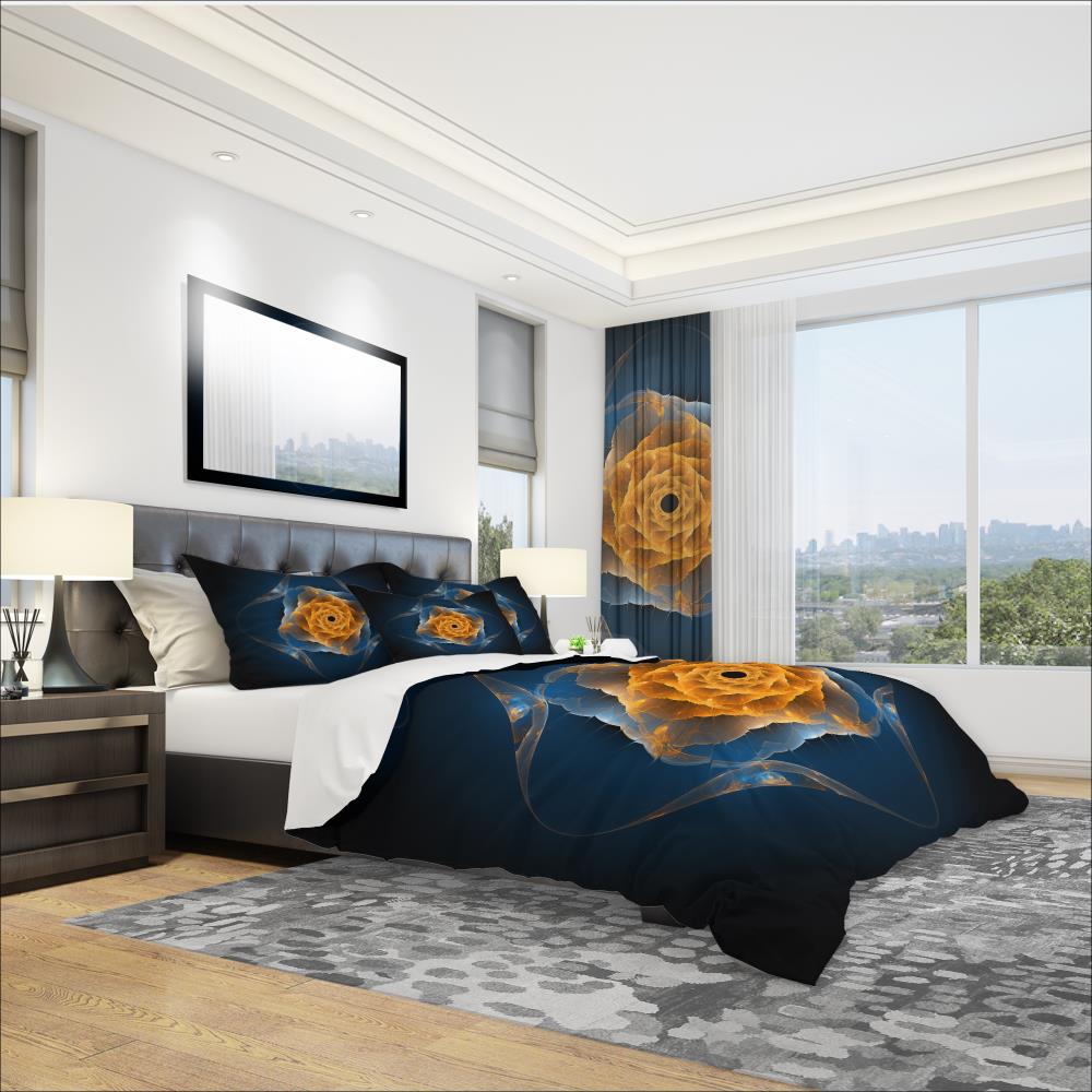 Designart BED9238-T 3 -Piece Blue Twin Duvet cover Set