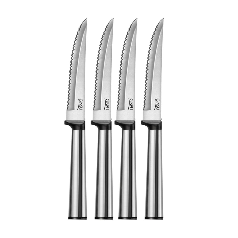 Ginsu 3 Piece Cooks Knife Set Stainless Scalloped Edge Chefs