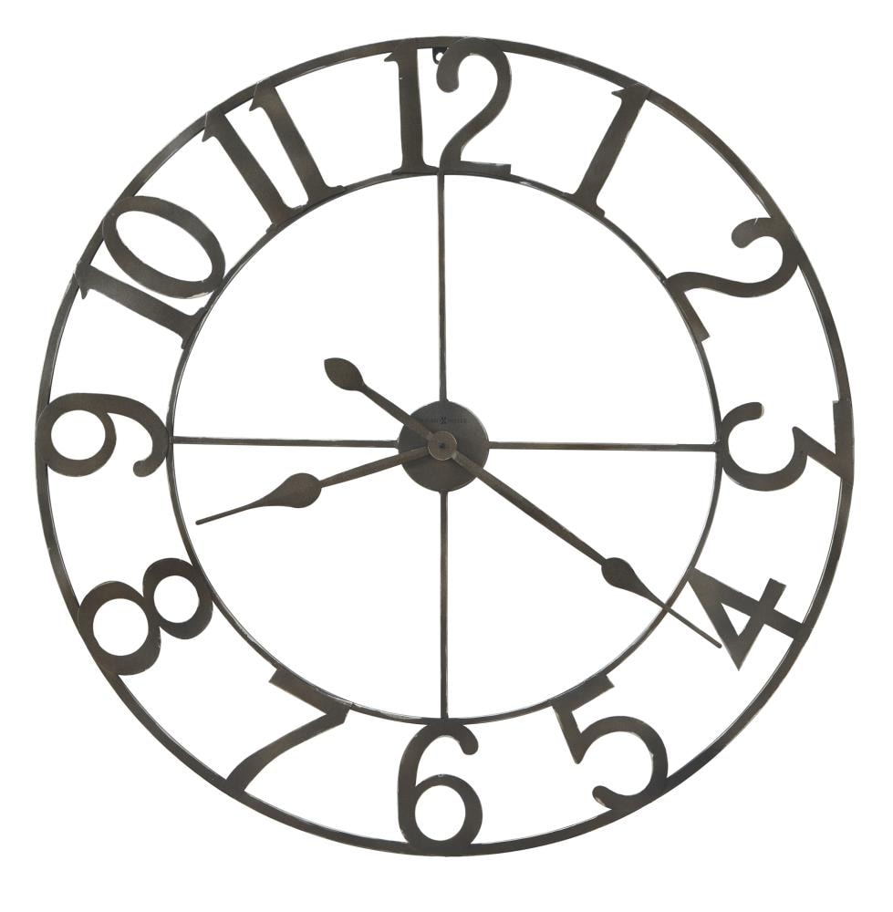 Oversized Gray Metal Contemporary Wall Clock