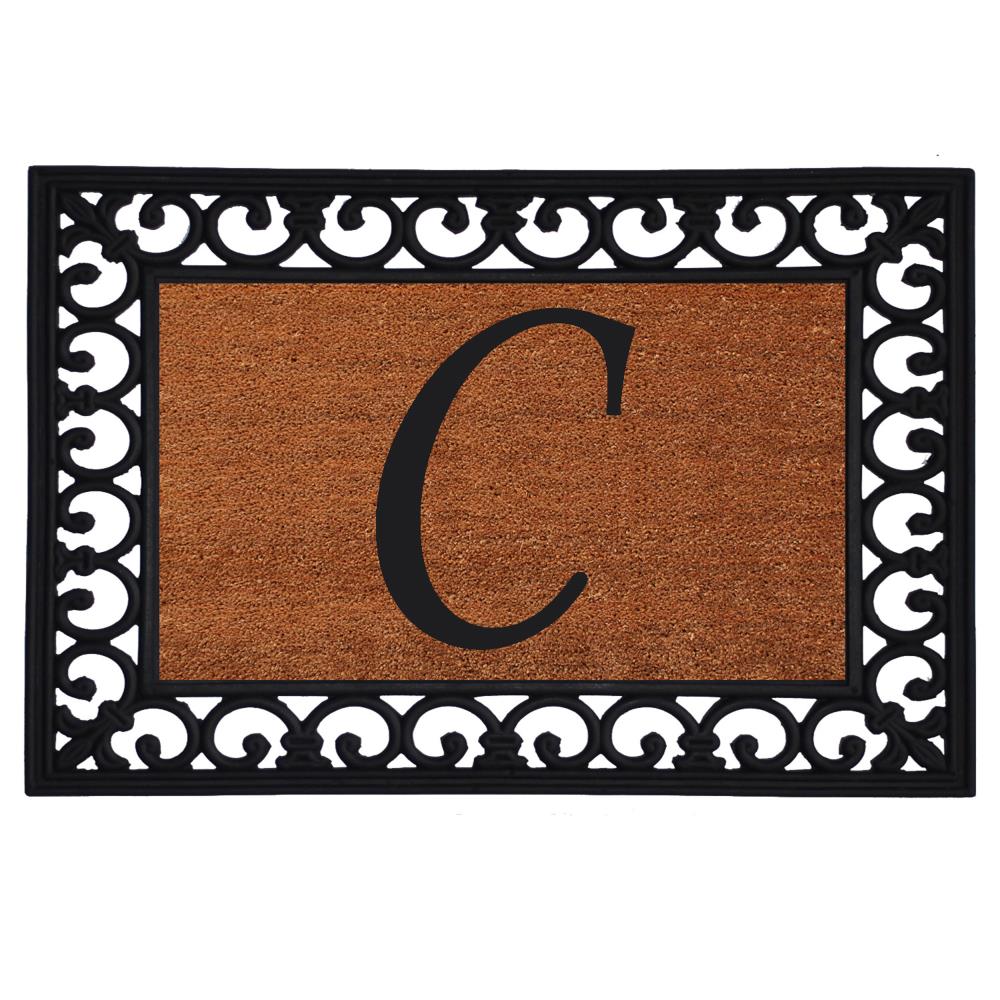 nuLOOM Monogrammed Outdoor Welcome Door Mat, 3x4, Letter J