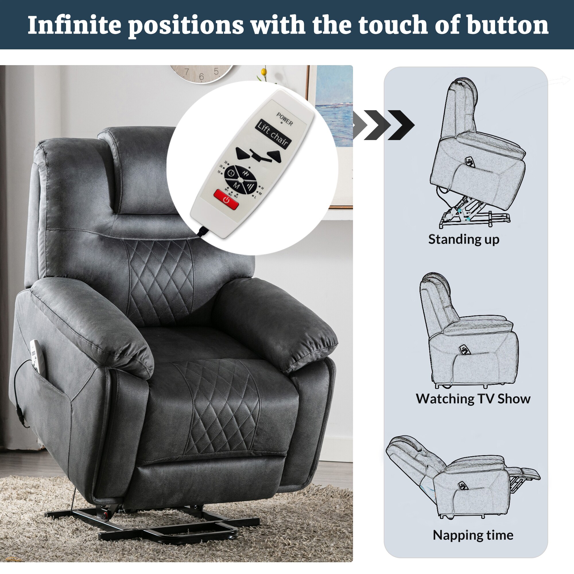 Recliner Seat Gel Cushion for Lazy Boy Style and Lift Chairs