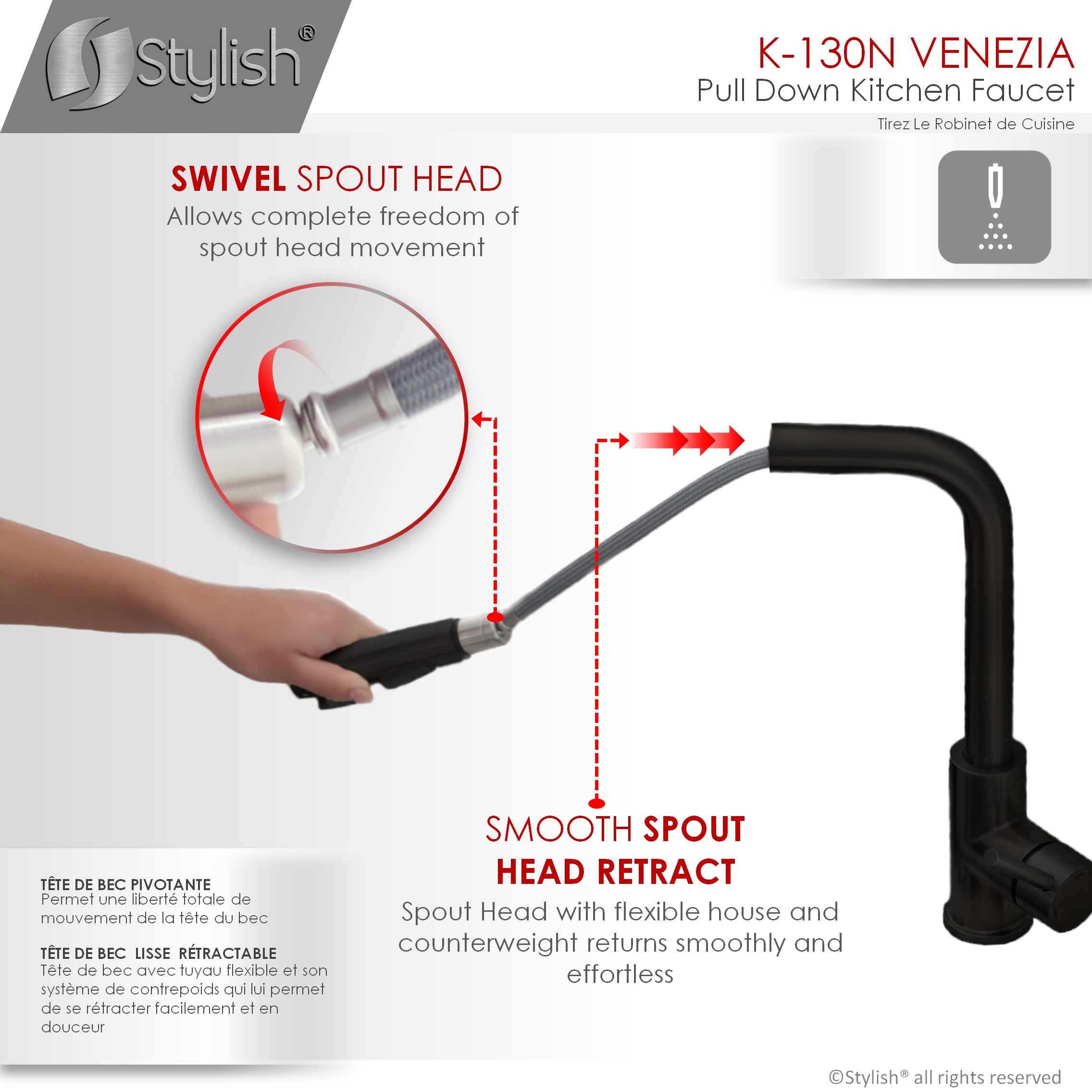 Stylish K130NS01N Kitchen-Faucets - View #7