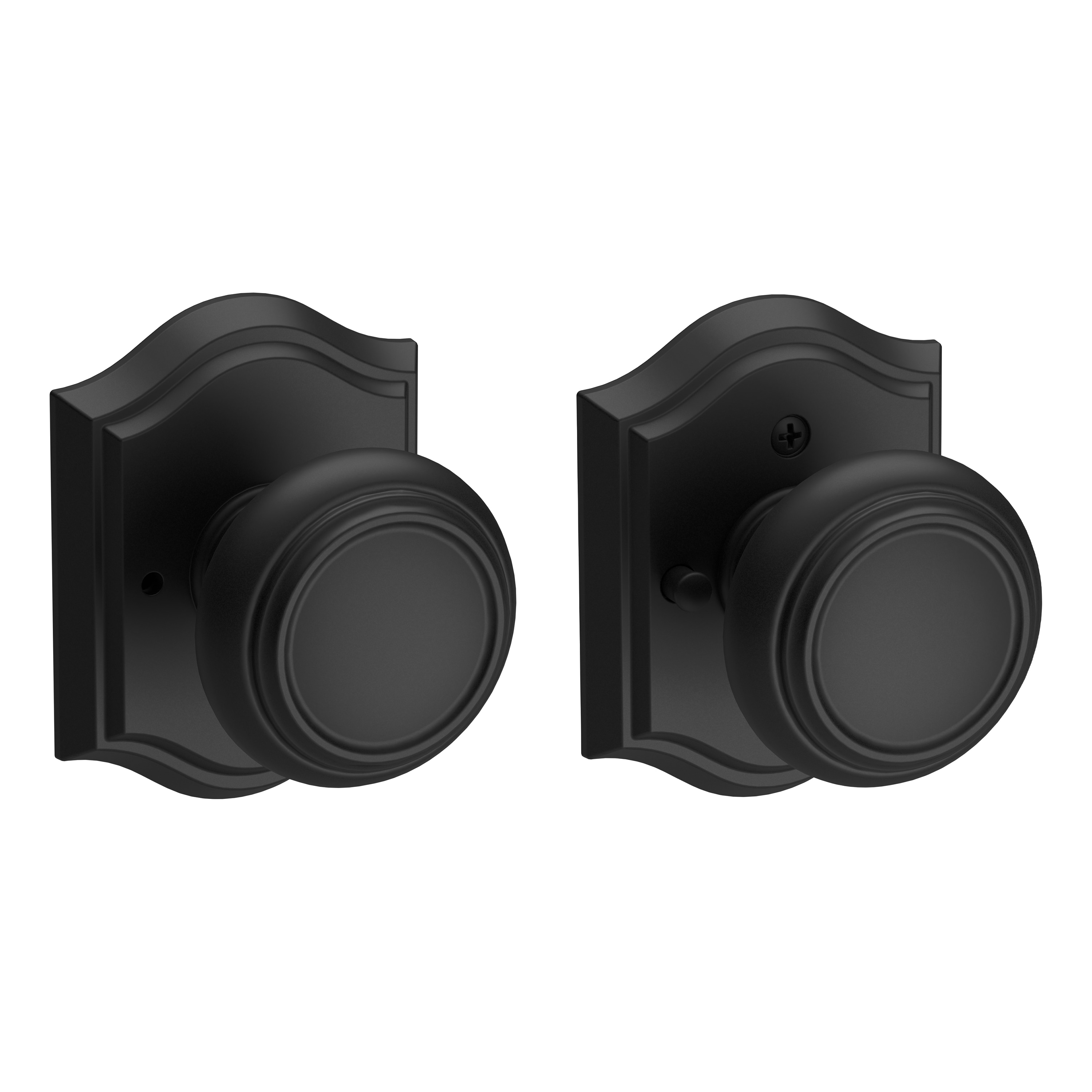 Baldwin PVTRATAR190 Satin Black Interior Bed/Bath Privacy Door Knob