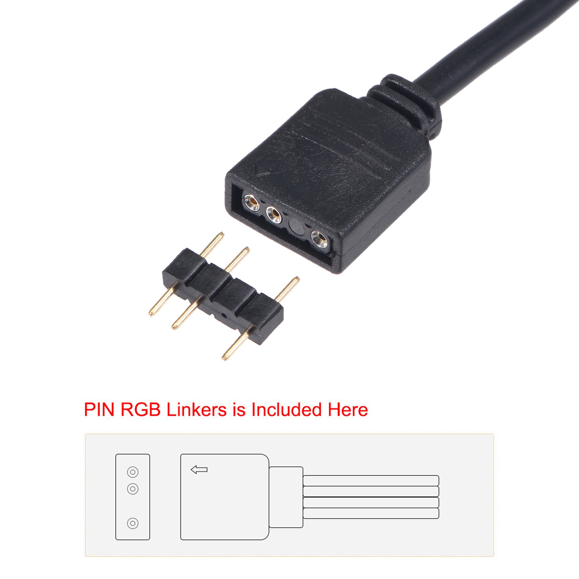 2 Pezzi Cavo Splitter ARGB 5V 3 Pin, 1 Femmina a 3 Femmina, Cavo di Estensione