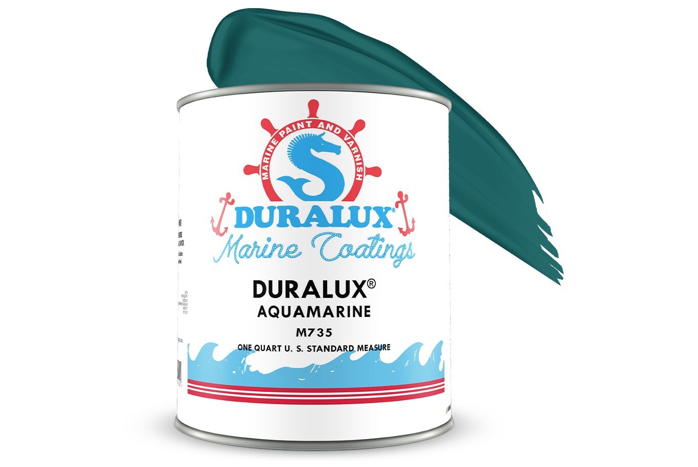 Duralux M735-4 Topside Paint High-gloss Aquamarine Enamel Oil-based Marine paint ( 1-quart )