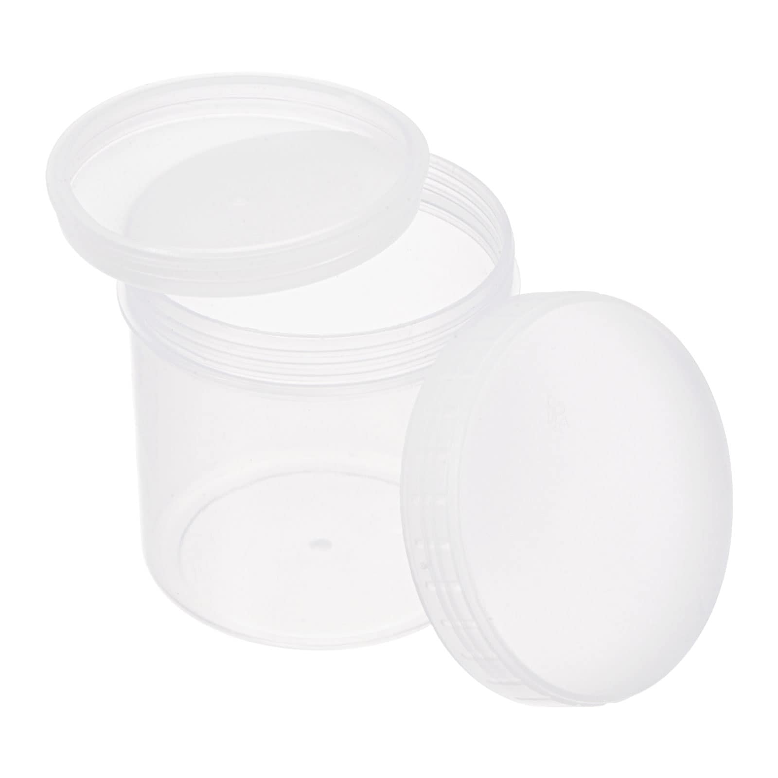 Unique Bargains Empty Plastic Paint Pail 0.08 -Gallon/300mL Seal Storage Container with Sealing Lid Clear 2pcs