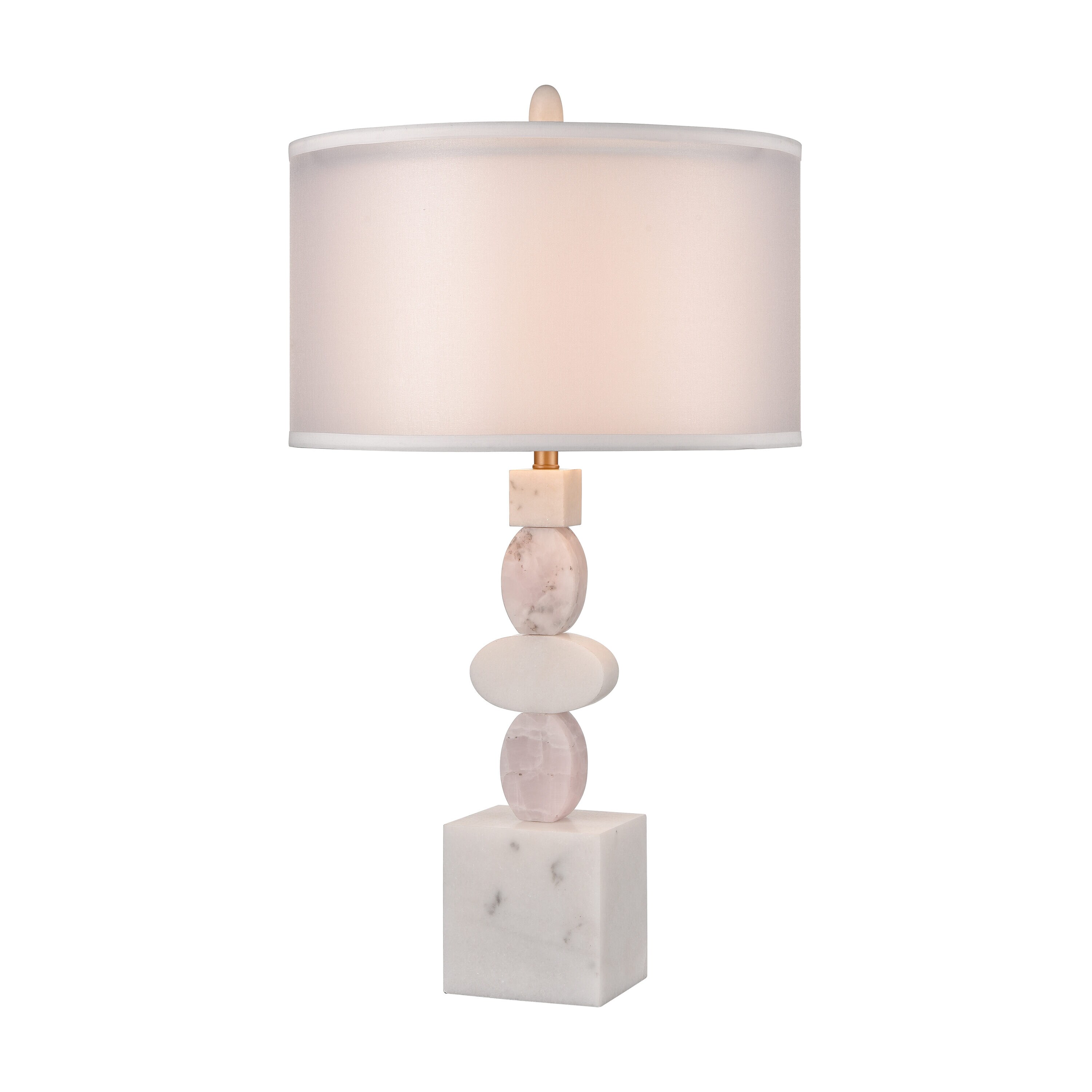 Westmore by ELK Lighting LW-202331067 Brook 10-in White 3-way Table Lamp with Fabric Shade