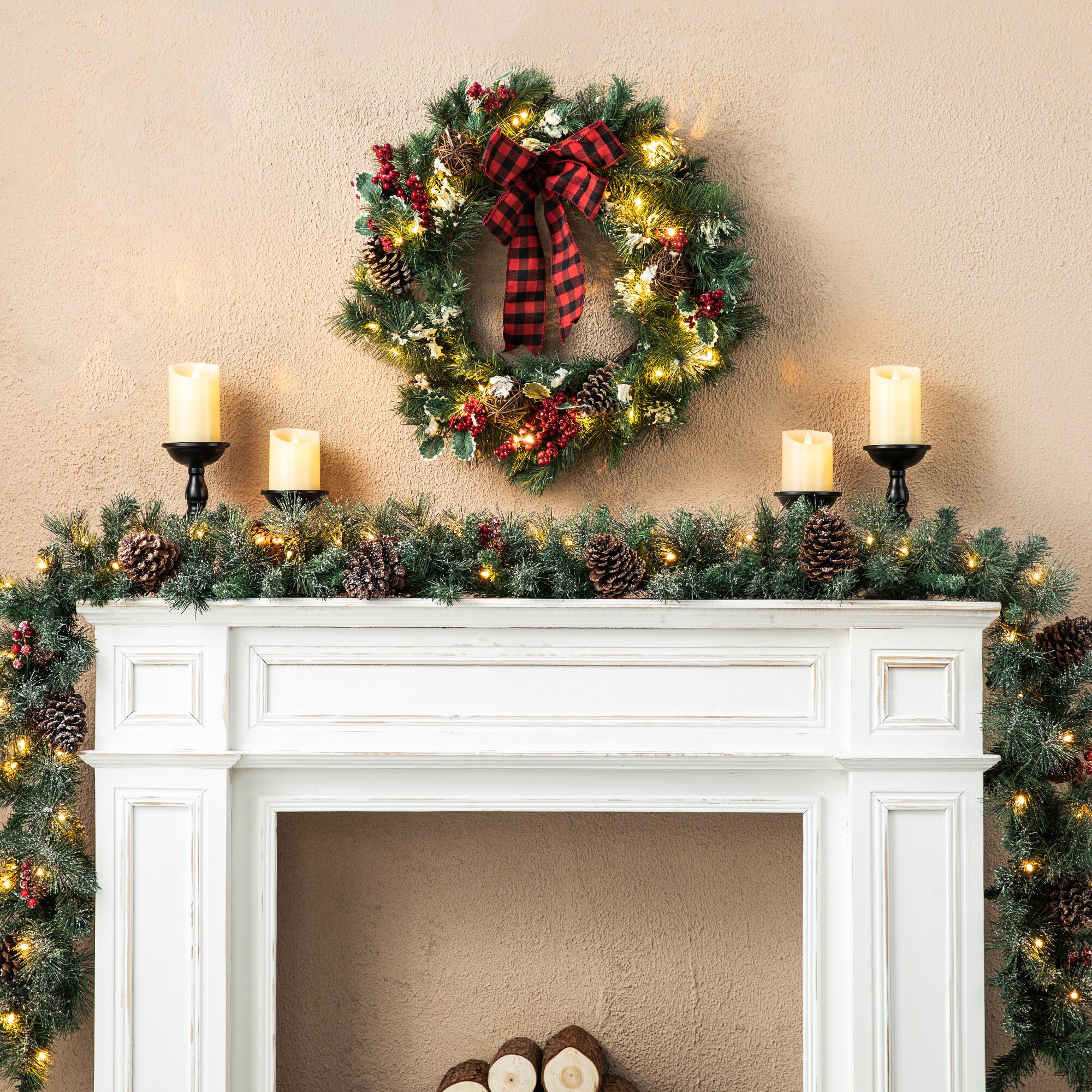 Glitzhome 2016000030 Artificial-Christmas-Garland - View #2