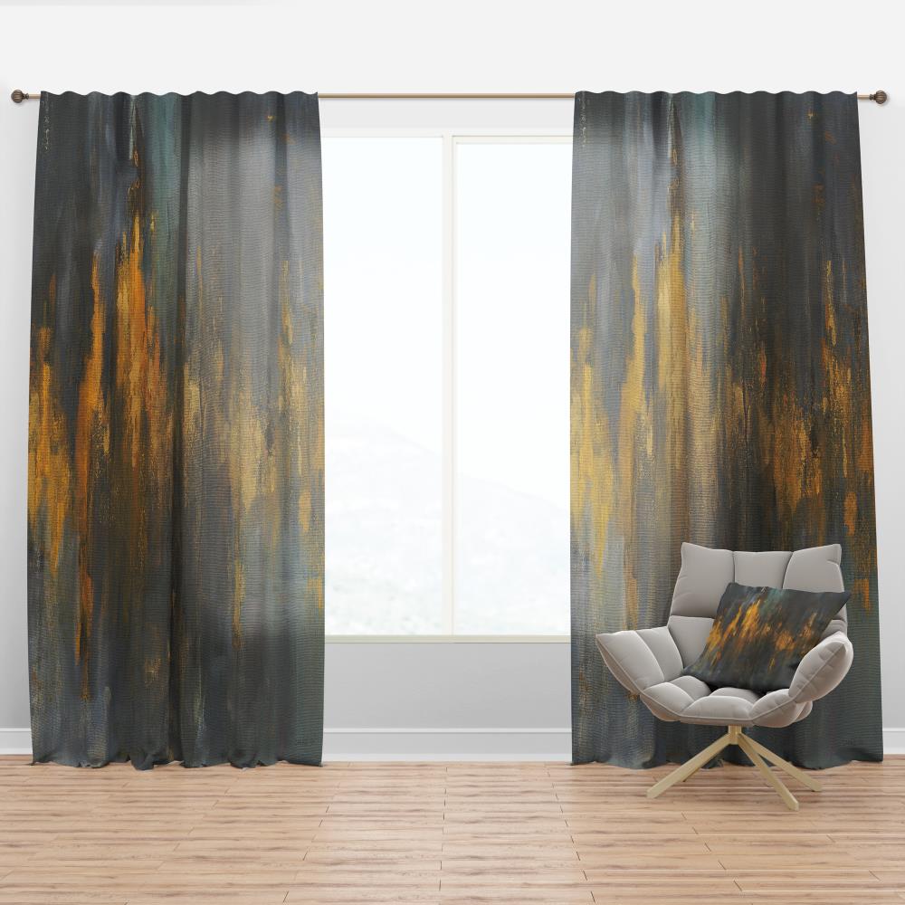 Designart CTN30557-52-120 120-in Gold Room Darkening Thermal Lined Rod Pocket Single Curtain Panel