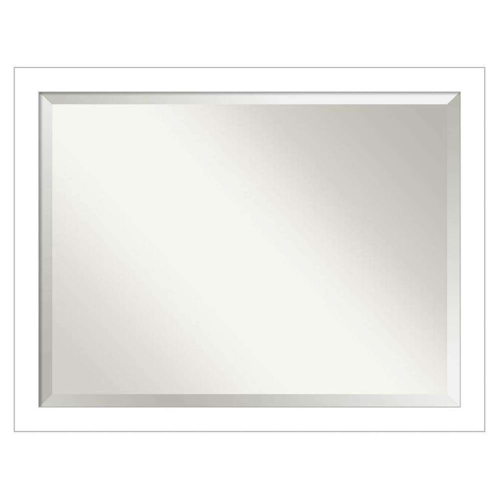 Amanti Art DSW4961010 Wedge 44.25-in x 34.25-in Framed Rectangle Bathroom Vanity Mirror ( Satin White )