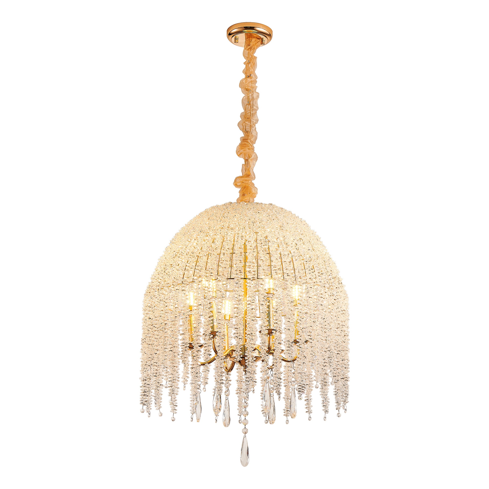 Alexis Two-Tone Antique Brass & Black 6-Light Chandelier