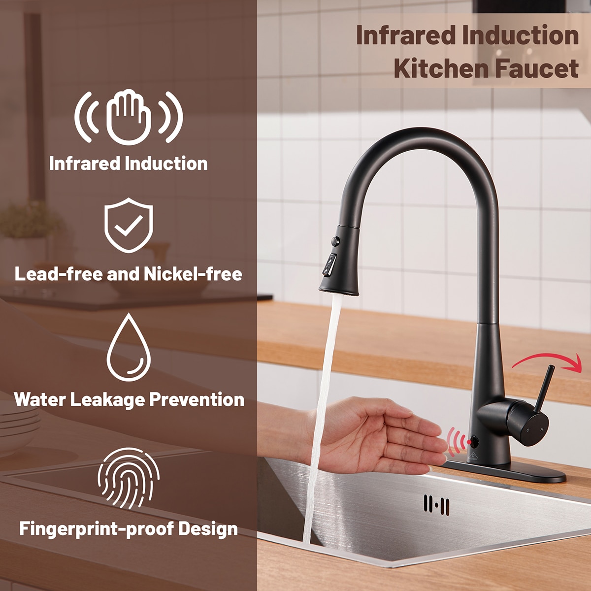 Mondawe MO-DT97058MB Kitchen-Faucets - View #2