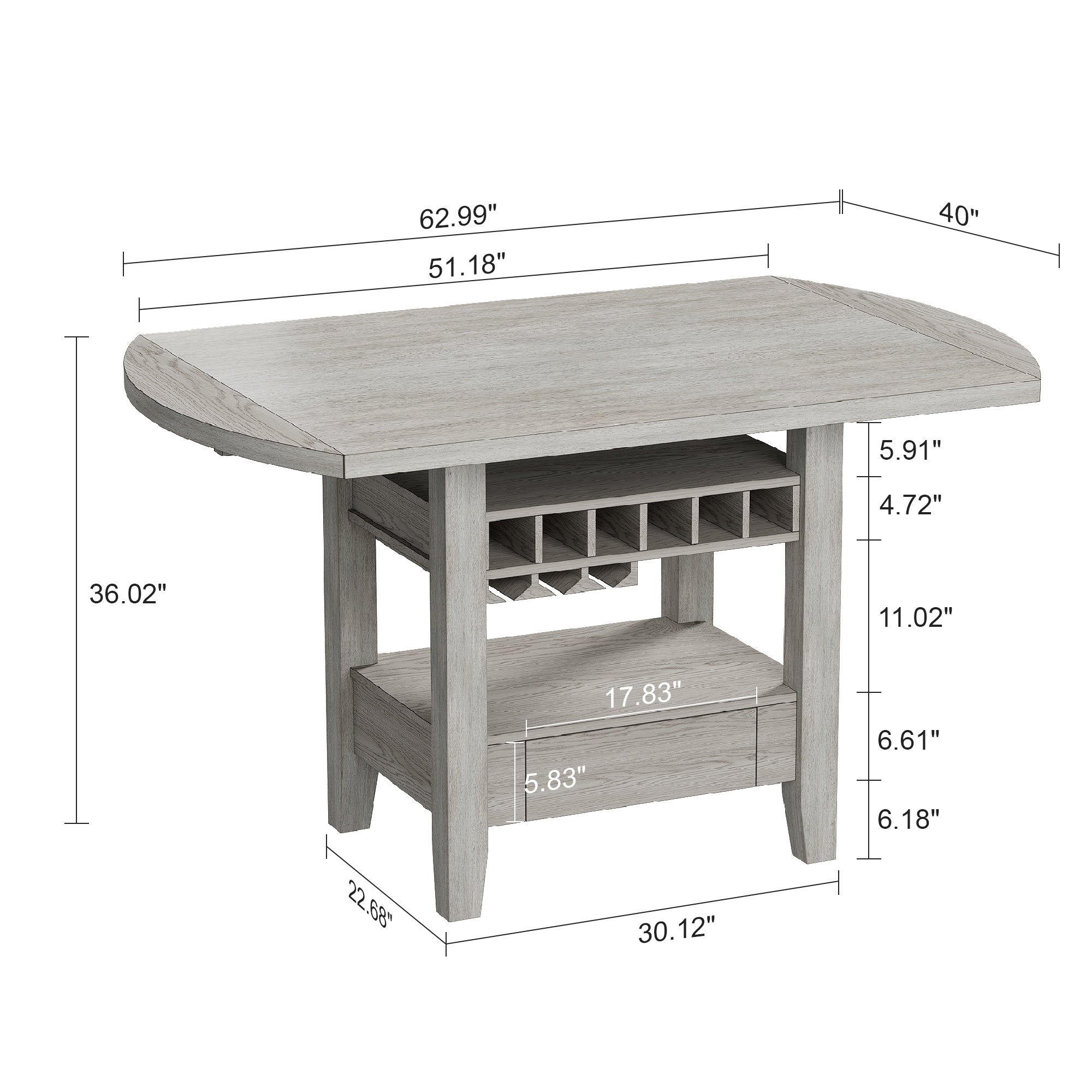 Vecelo LOE-AE-T27-GRY Dining-Tables - View #3