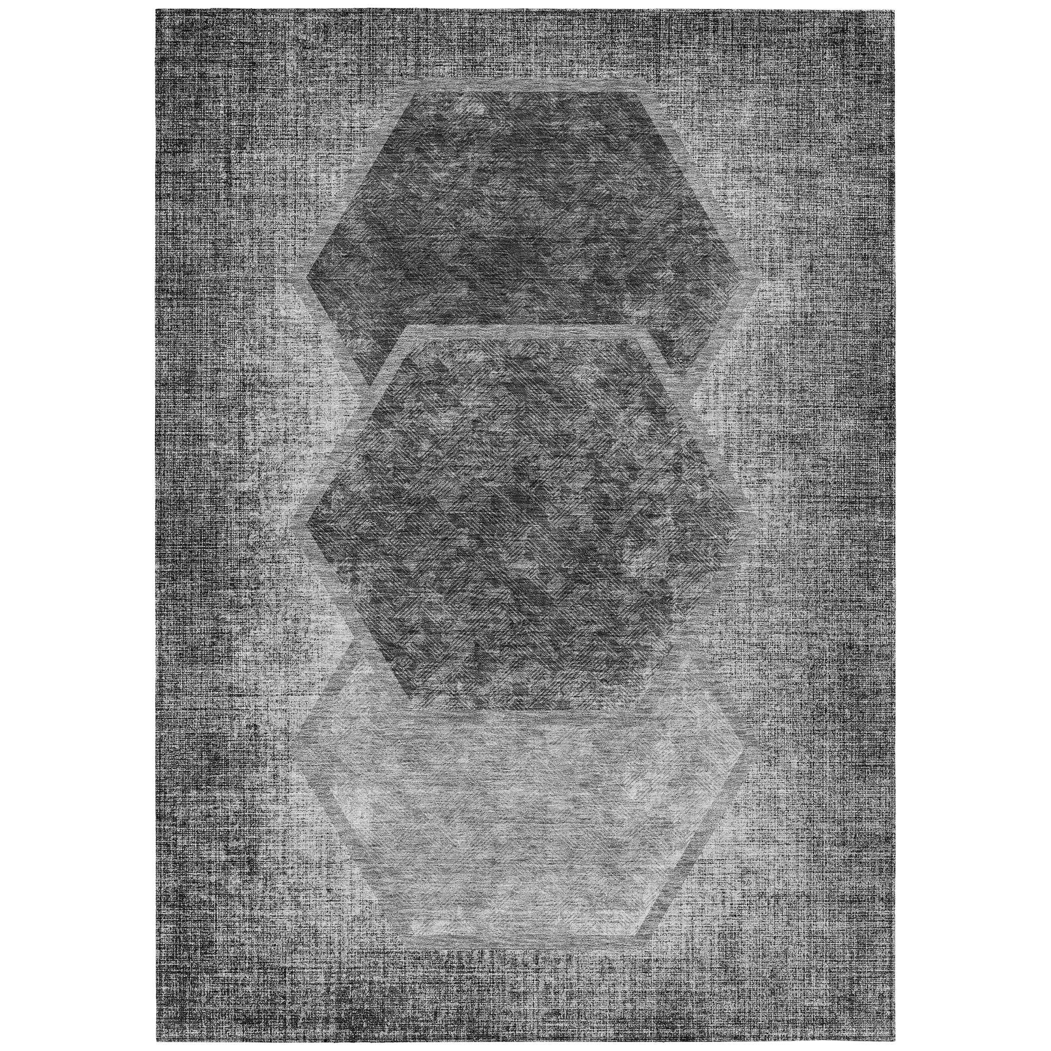 Addison Rugs ACN679GY3X5 Chantille ACN679GY 3 x 5 (ft) Polyester Gray Rectangular Indoor/Outdoor Geometric Machine washable Area rug