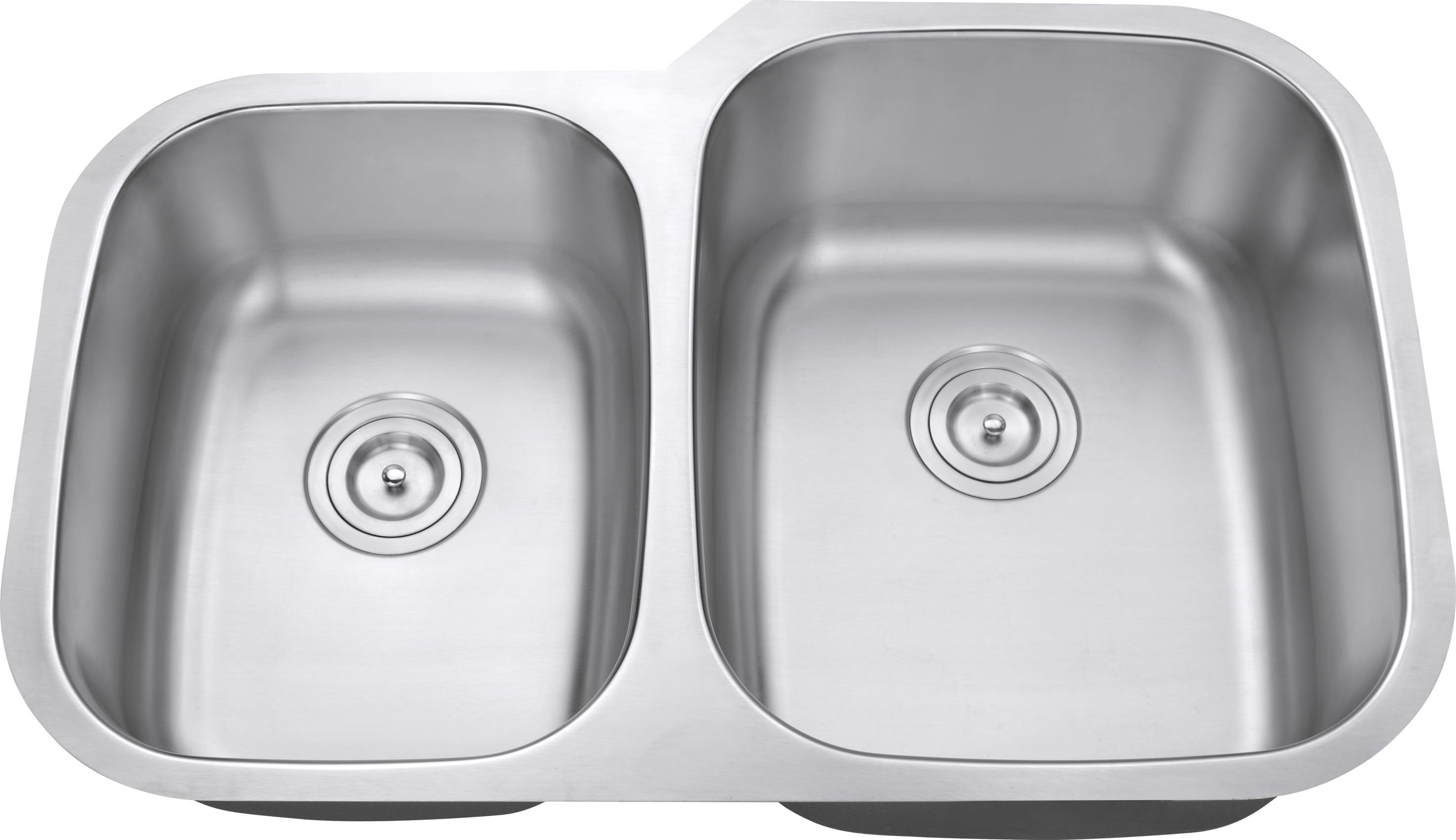 DX-3120R Undermount 20.75-in x 32-in Stainless Steel Double Offset Bowl Kitchen Sink | -3120R - DAX DAX-3120R