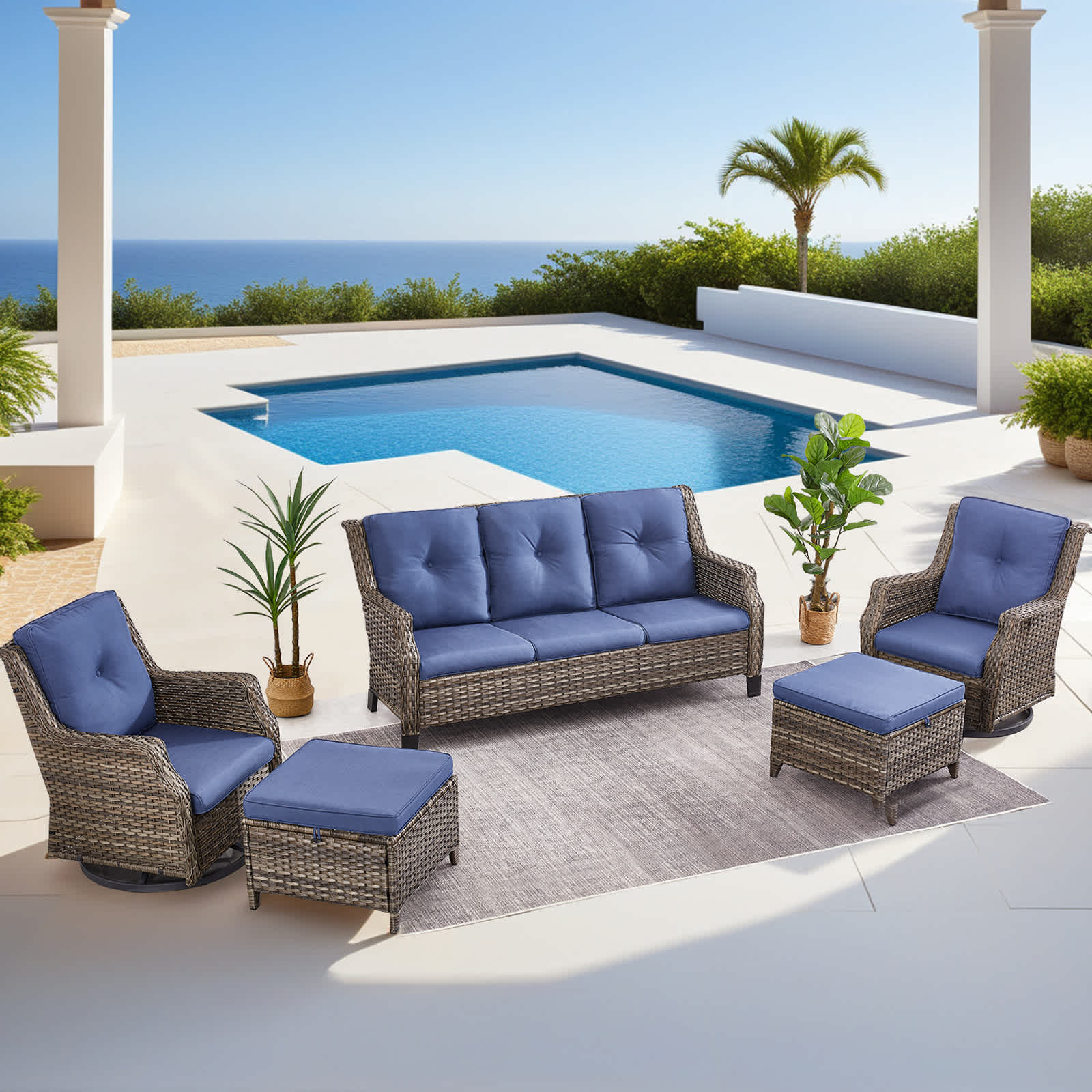 Bestier USLOW-O500218D-BLUE Patio-Conversation-Sets - View #3