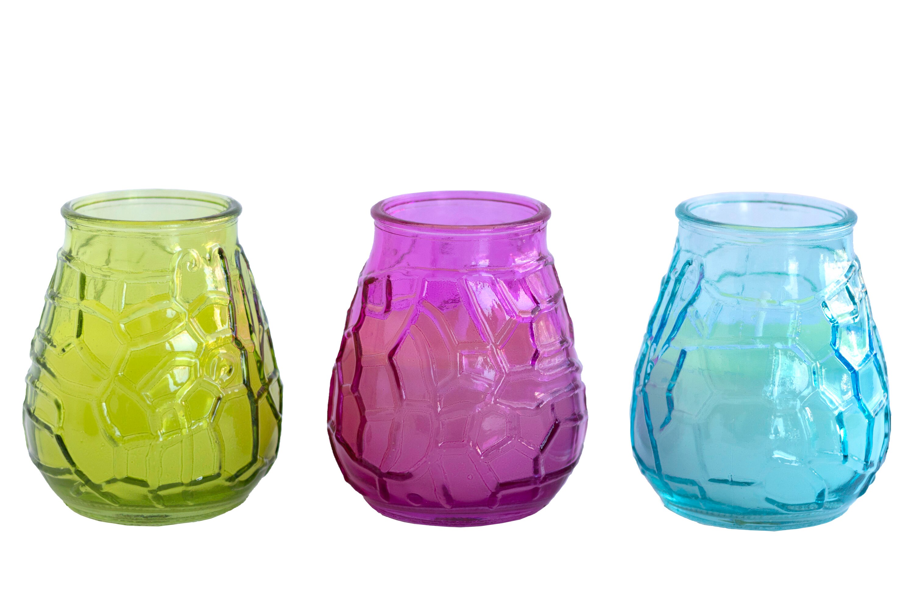 Patio Essentials Glass Citronella Candle 6pk 6-Pack 1-Wick Green ...