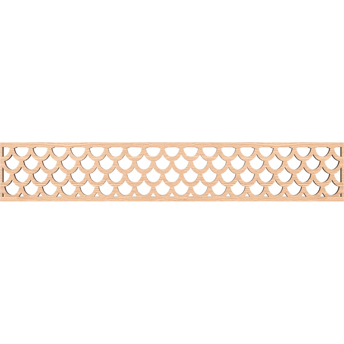 Ekena Millwork MLDB08X46HUDRO Hudson Fretwork Flat Trim 8-in x 3.89-ft Red Oak Brown Unfinished 2157131 Pierced Wall Panel Moulding