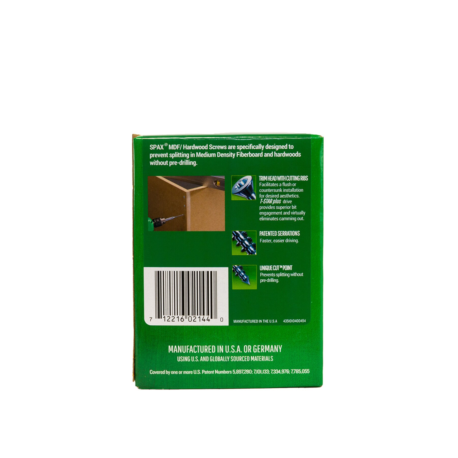 SPAX Cabinet MDF Hardwood Flush Finish #8 x 1-3/4-in Zinc-plated Interior Wood screws ( 200 -Per Box )