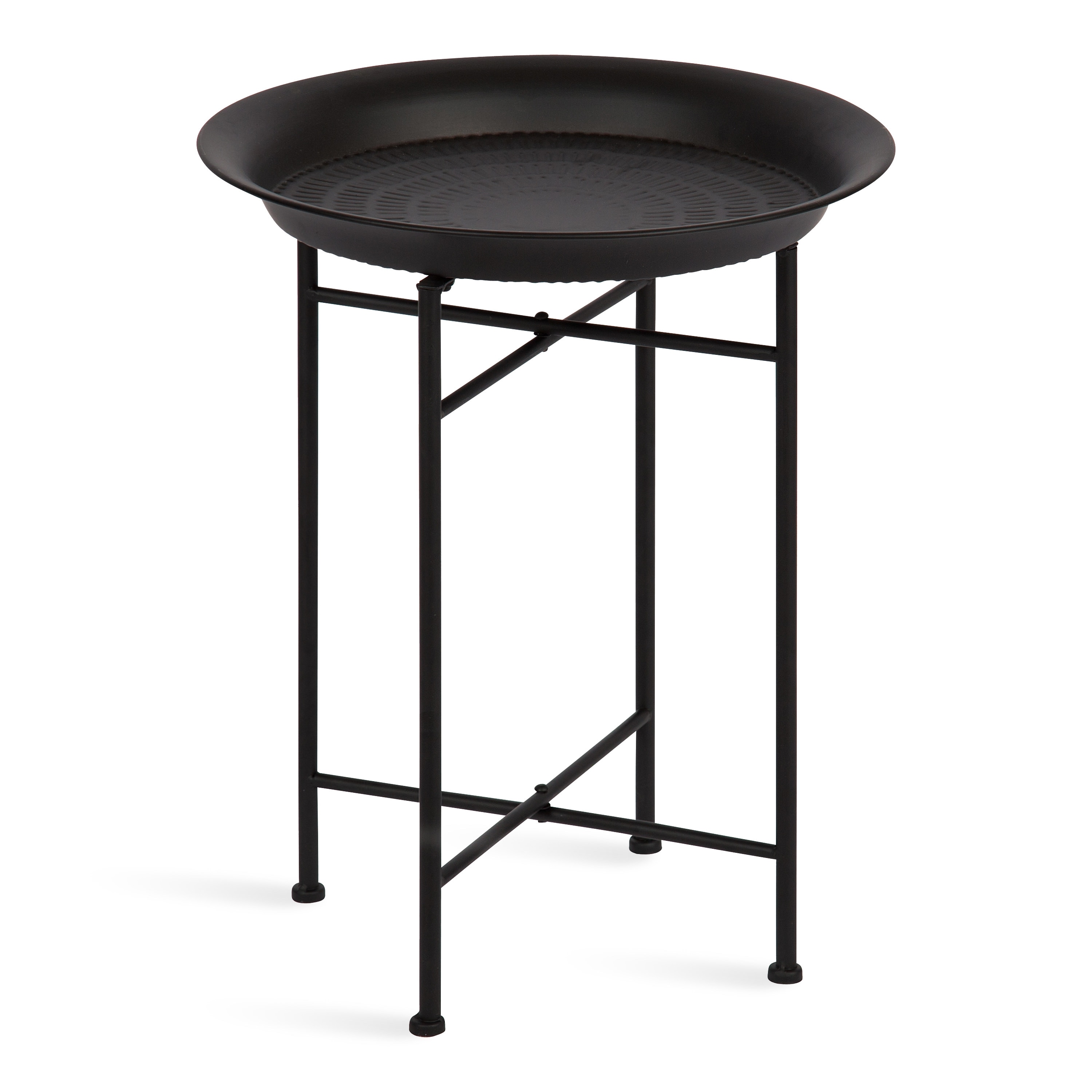Kate and Laurel 220500 Mahdavi 16.50-Inches W x 20.50-Inches H Black Metal Round Modern End Table Assembly Required