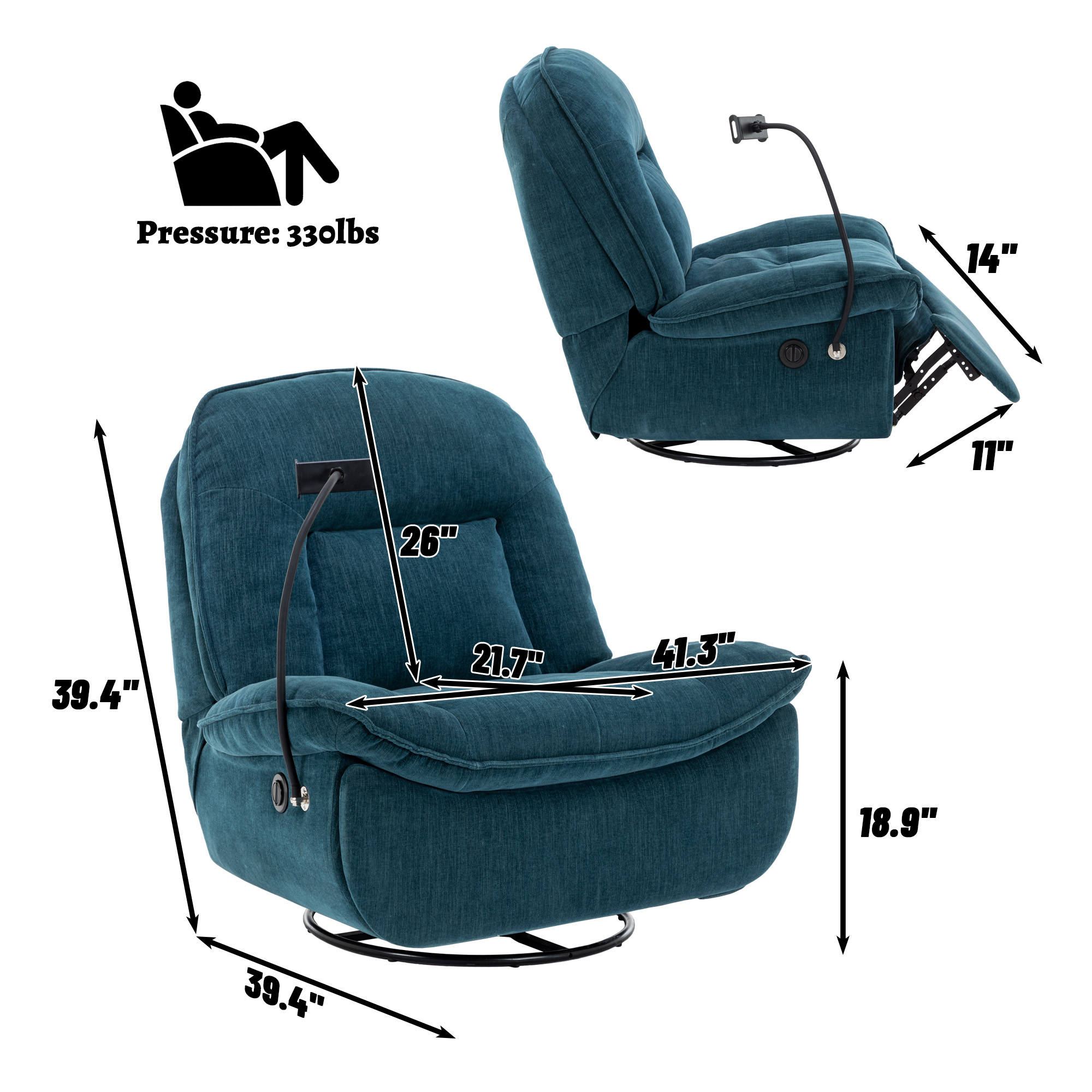 Clihome CL-QN8050-GR recliners - View #9