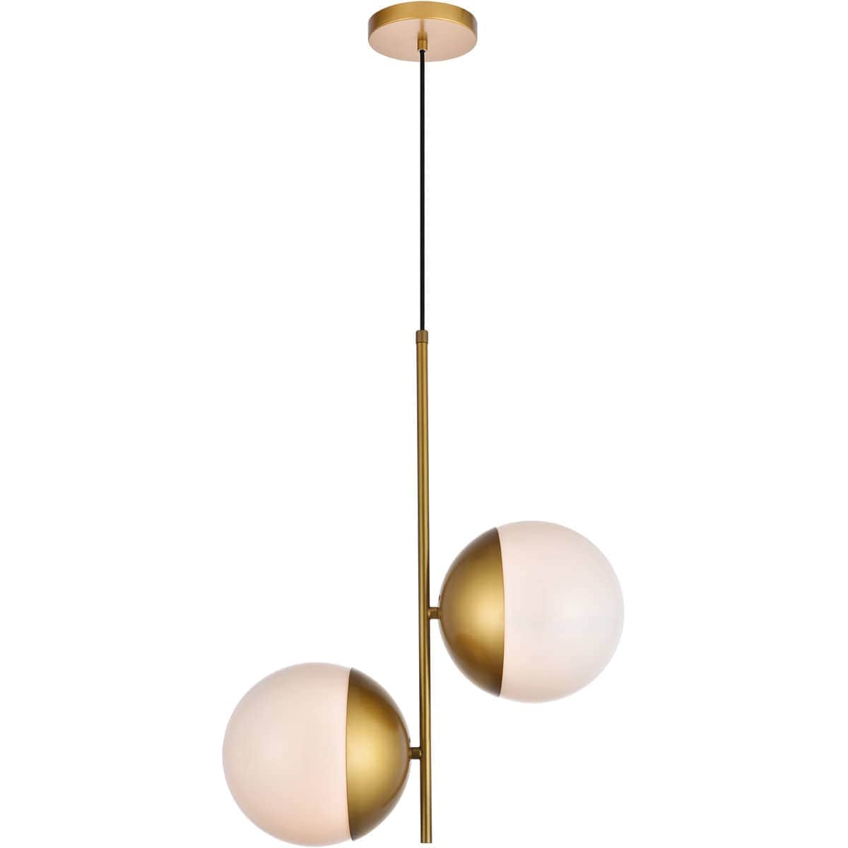 Elegant Lighting 1408023 Living District LD6120BR Eclipse 2 Light 17 inch Brass Pendant Ceiling Light