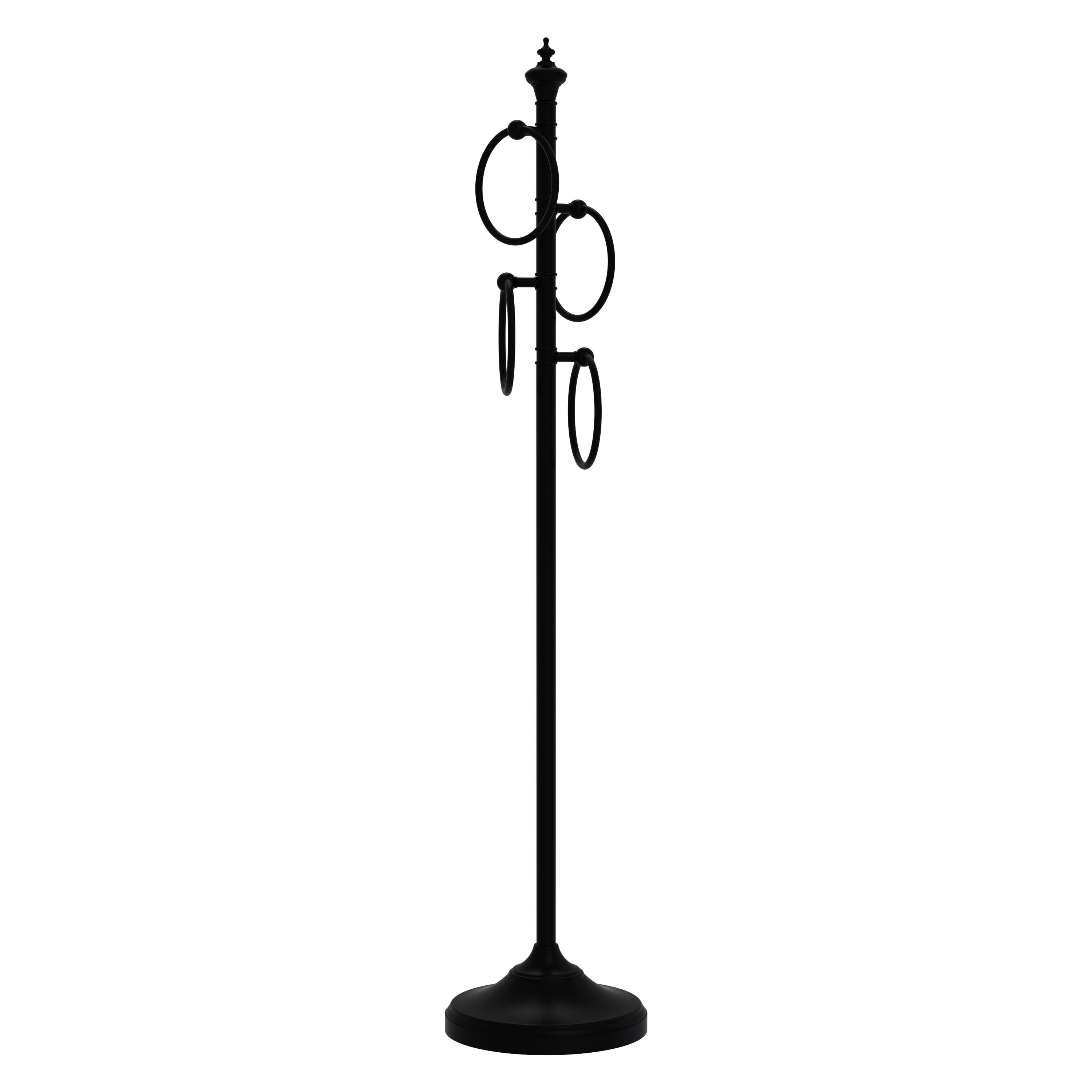 Allied Brass TS-D1-BKM Matte Black Freestanding floor Single Towel Ring