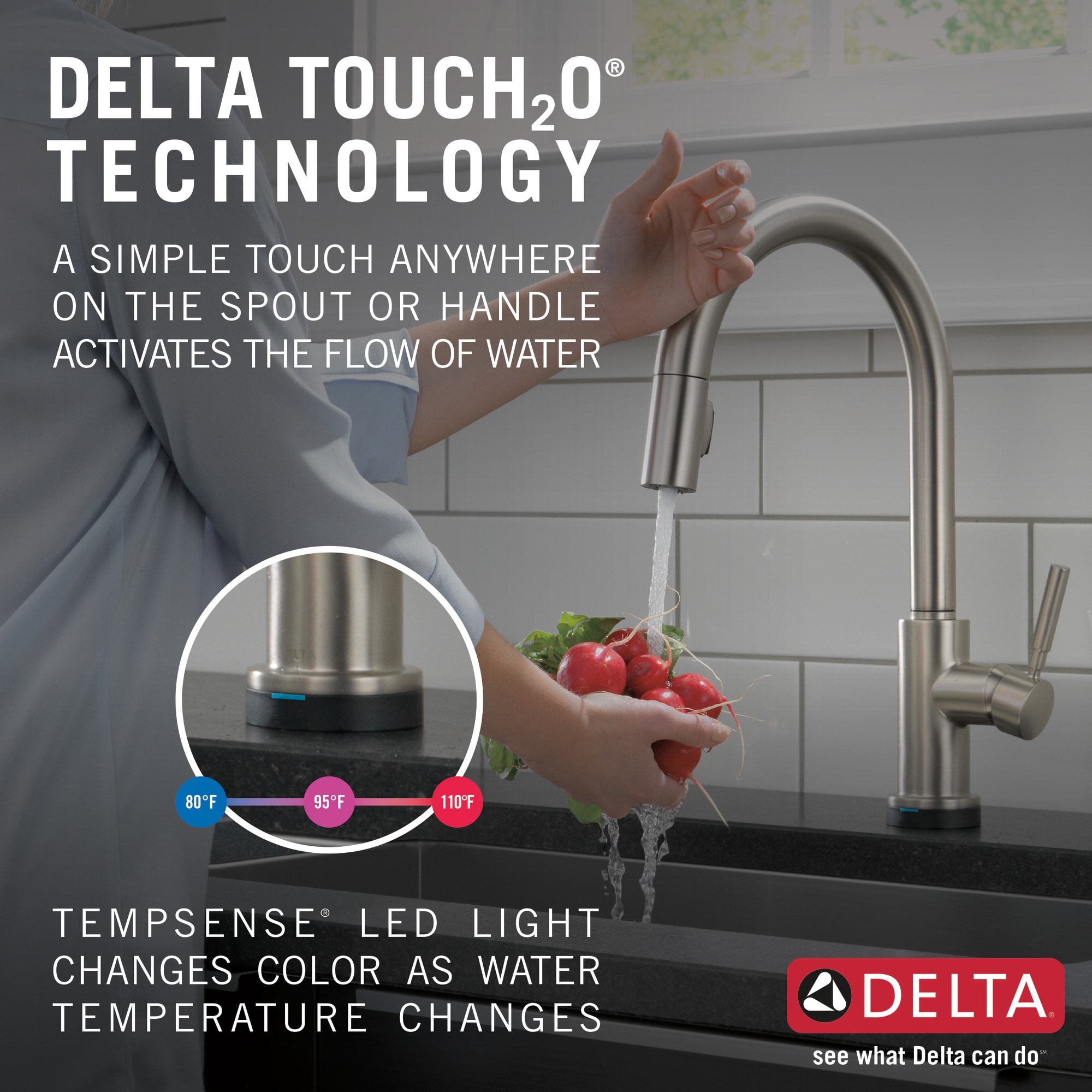 Delta Trask Touch2O Spotshield Stainless 2 handle Pull down Touch