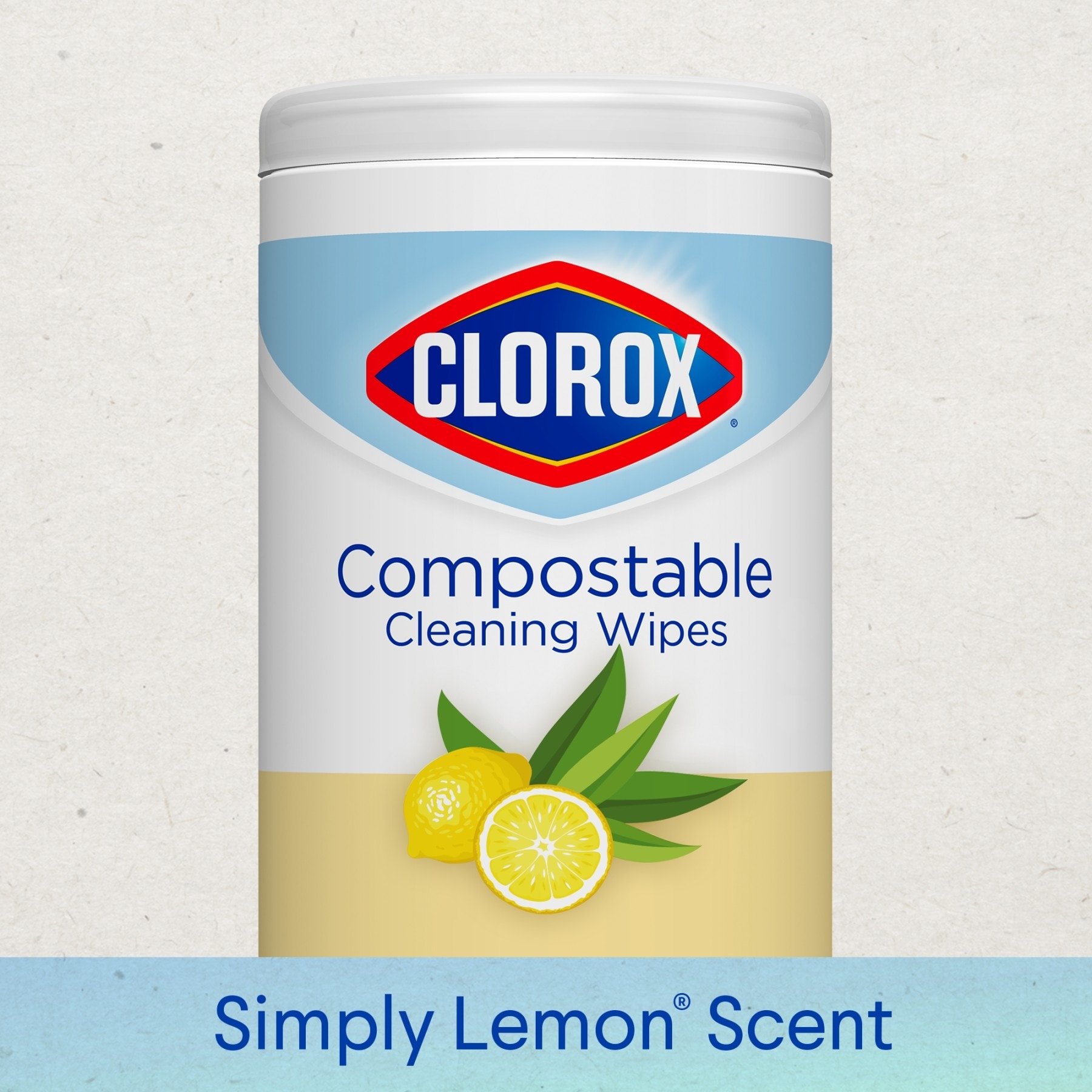 Clorox Free & Clear Compostable All Purpose Cleaning Wipes - 4.25 Length x  4.25 Width - 75 / Tub - 6 / Carton - White