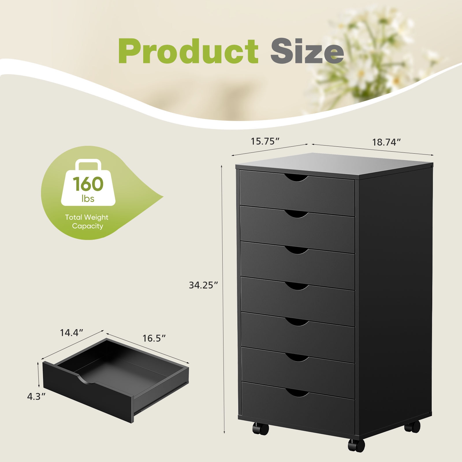 Sweetcrispy L-HDG-7C01-BK Filing-Cabinets - View #6
