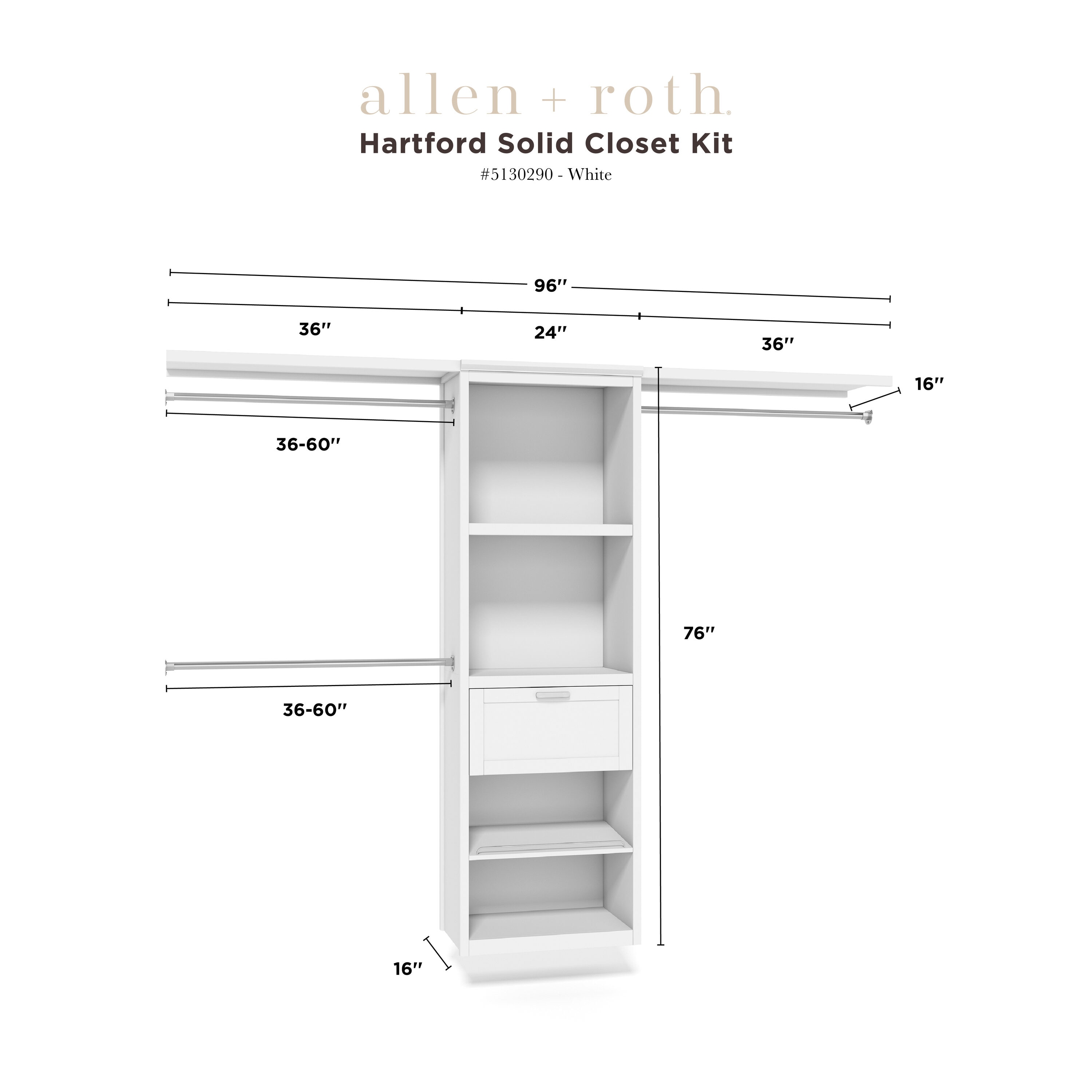 allen + roth LWSCSBW Wood-Closet-Kits - View #5