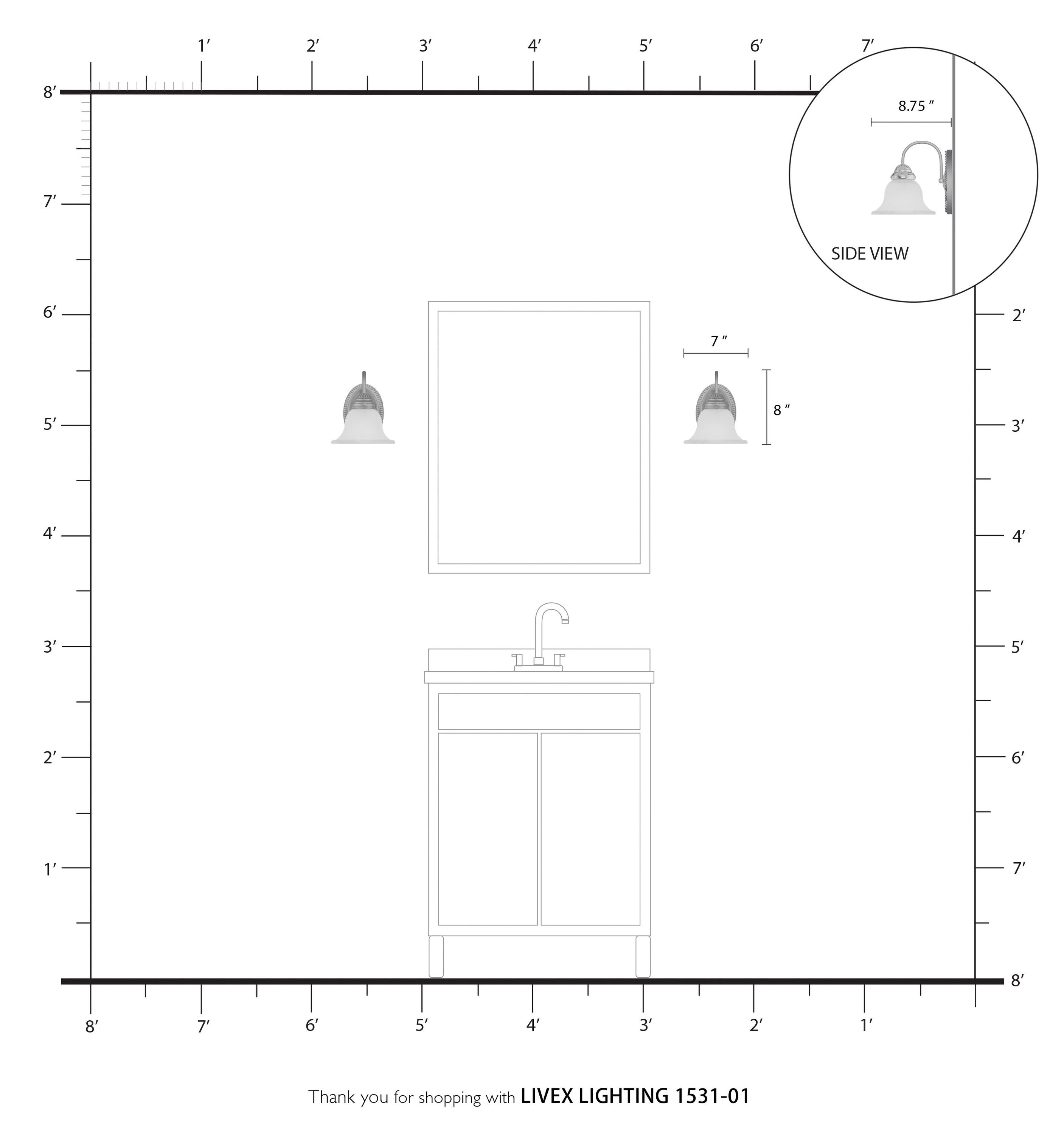 Edgemont Antique Brass 1-Light Vanity with White Alabaster Glass