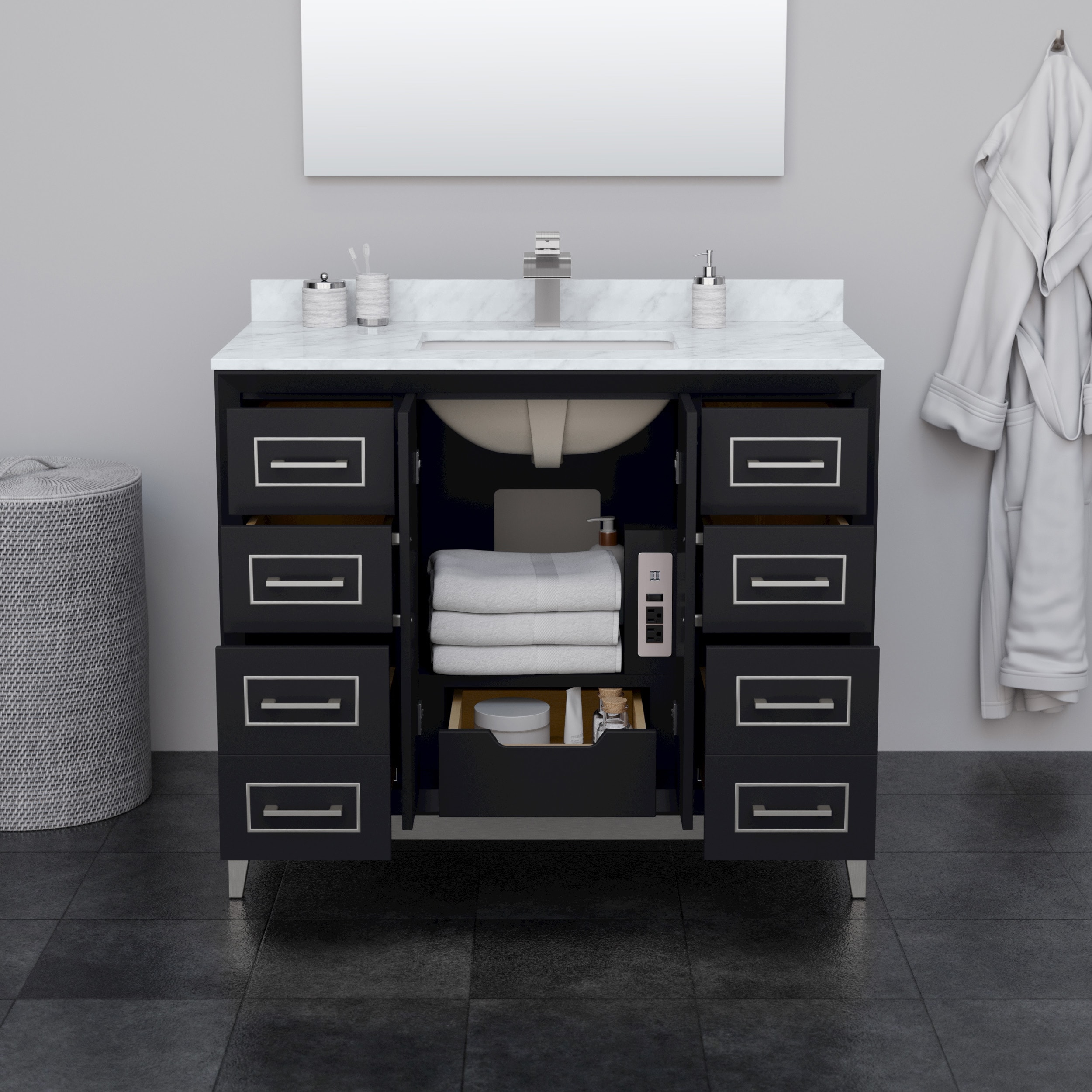 Wyndham Collection WCH515142SBKC2UNSMXX Bath-Vanity-Combo - View #3