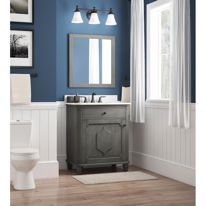 Allen Roth Whitney 30 In Antique Gray, Allen Roth Single Sink Bathroom Vanity With Top