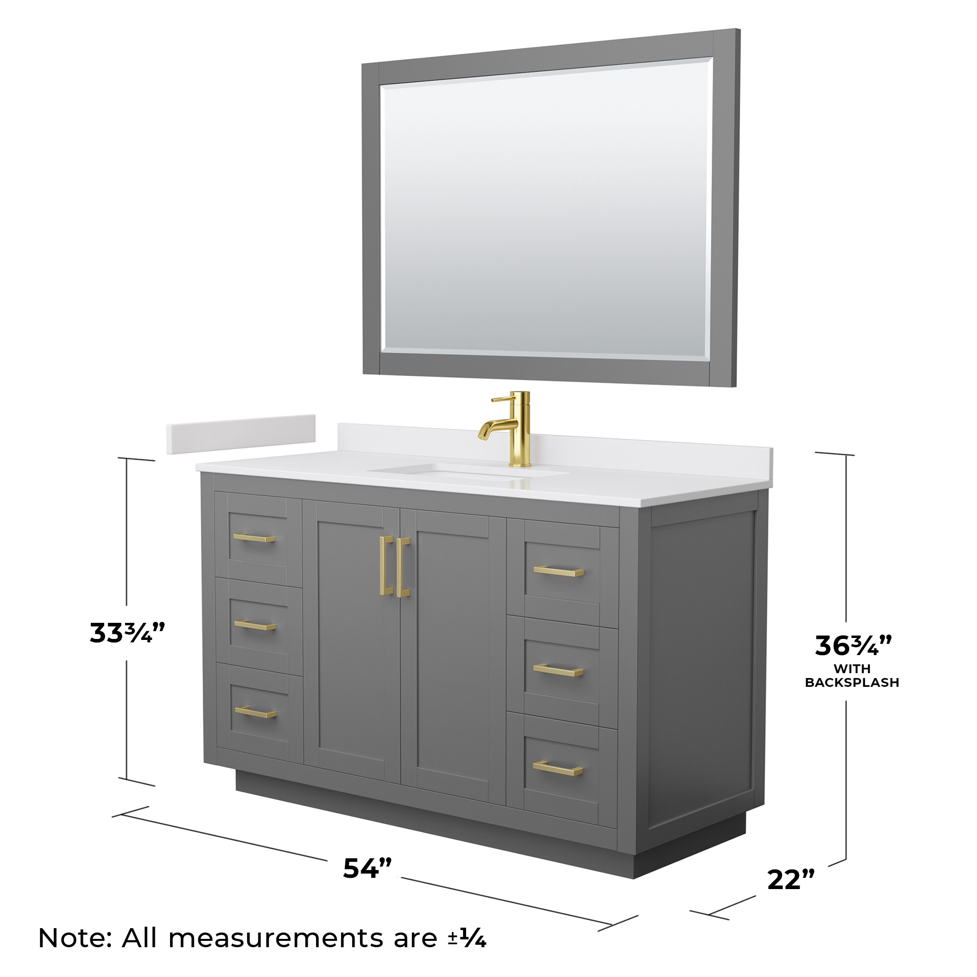 Wyndham Collection WCF292954SGGWCUNSM46 Bath-Vanity-Combo - View #6