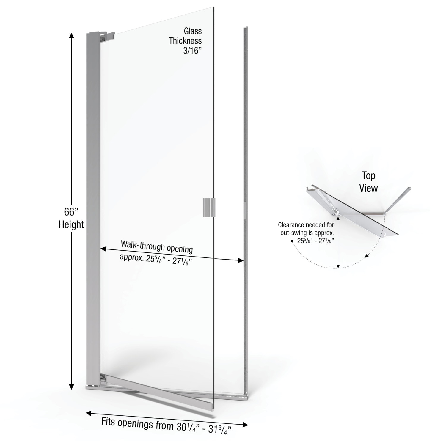 Basco ARMN00A3166CLSV Shower-Doors - View #2