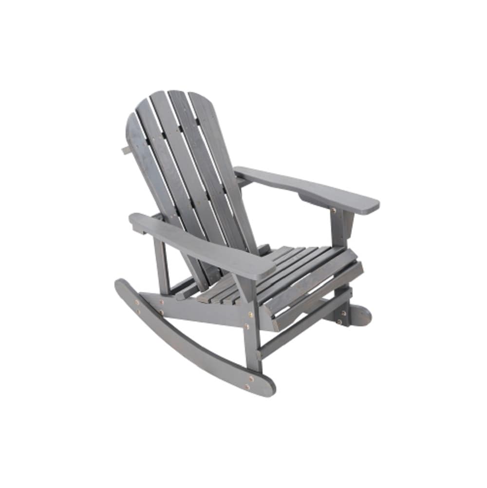 ZAKLOOP WU082116837 Adirondack Rocking Chair Gray Adirondack Chair with Gray Slat Seat