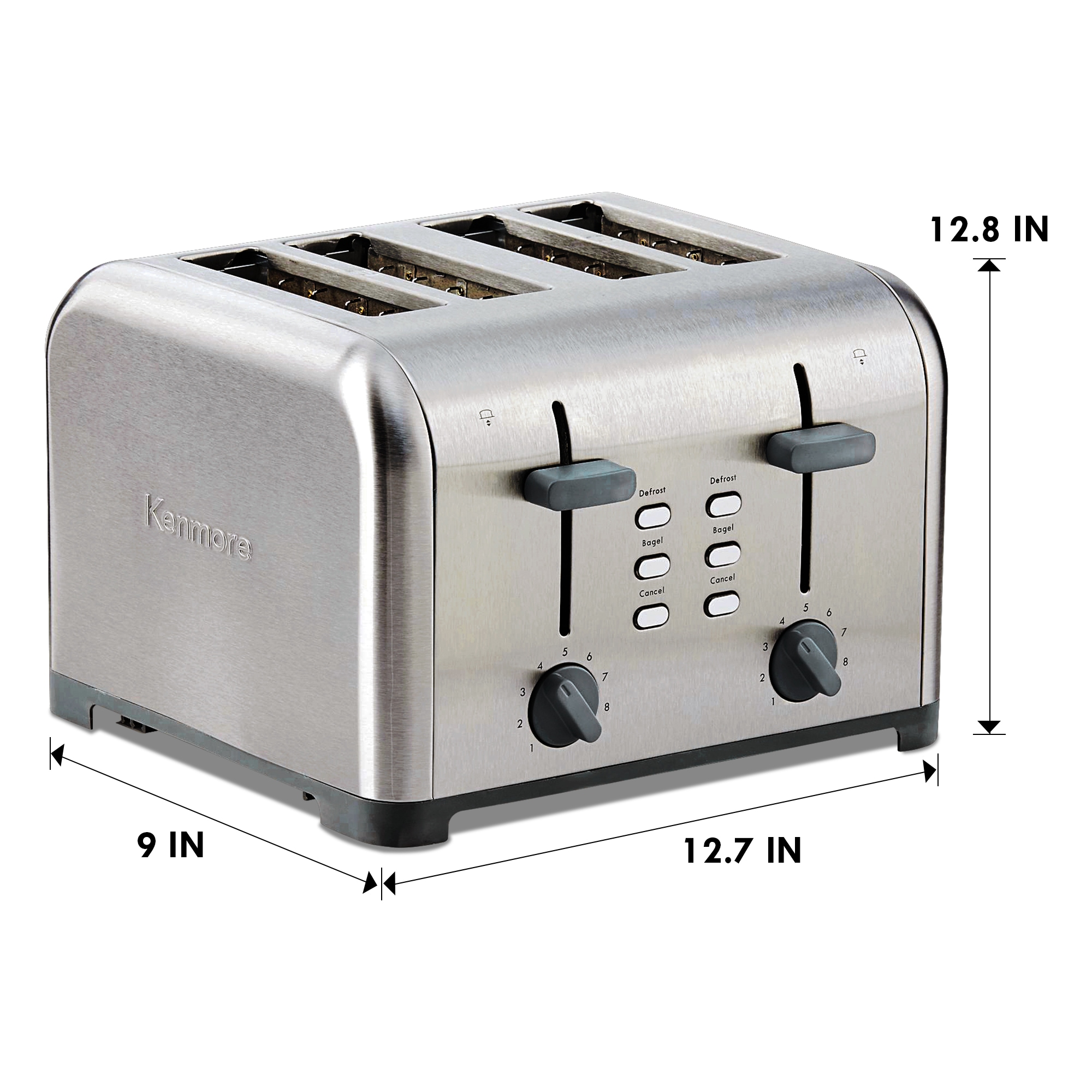 Better Chef 2-Slice Toaster | Wide-Slot | Cool Touch | Reheat & Defrost |  Brushed Stainless Trim (White)