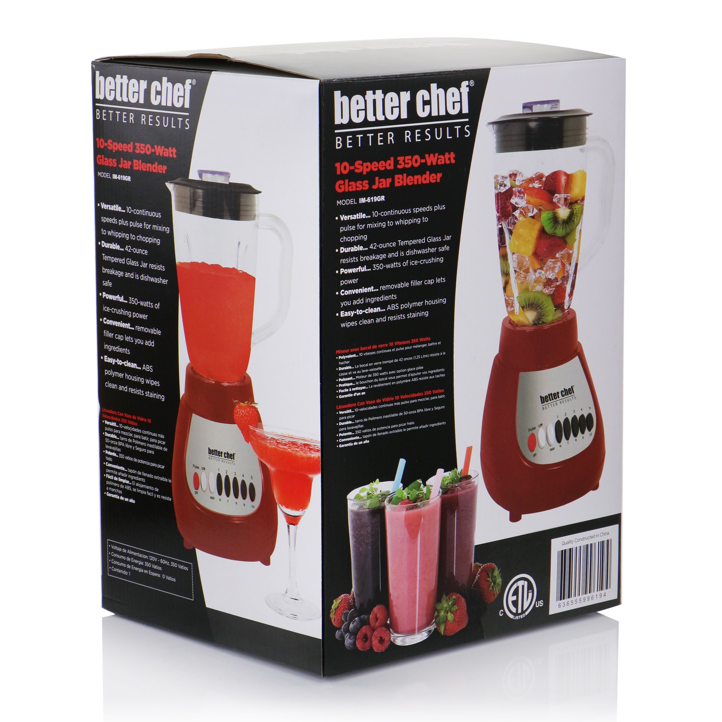 Better Chef 50-oz Red 350-Watt Pulse Control Blender in the
