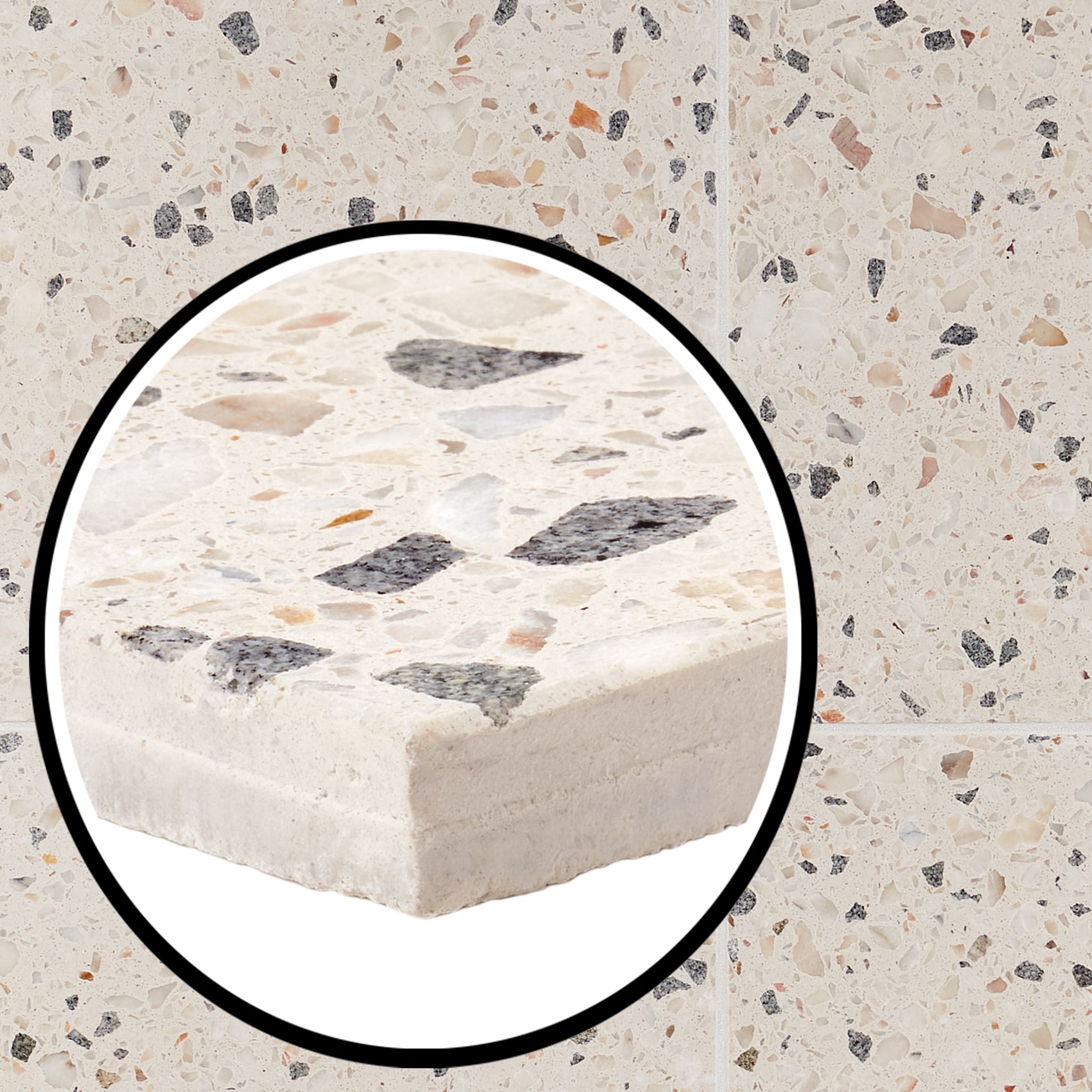 Artmore Tile EXT3RD108033 Tarboro Terrazzo Sonora 16-in x 16-in Polished Cement Cement look Standard Floor and Wall Tile ( 3.61-sq ft Carton )