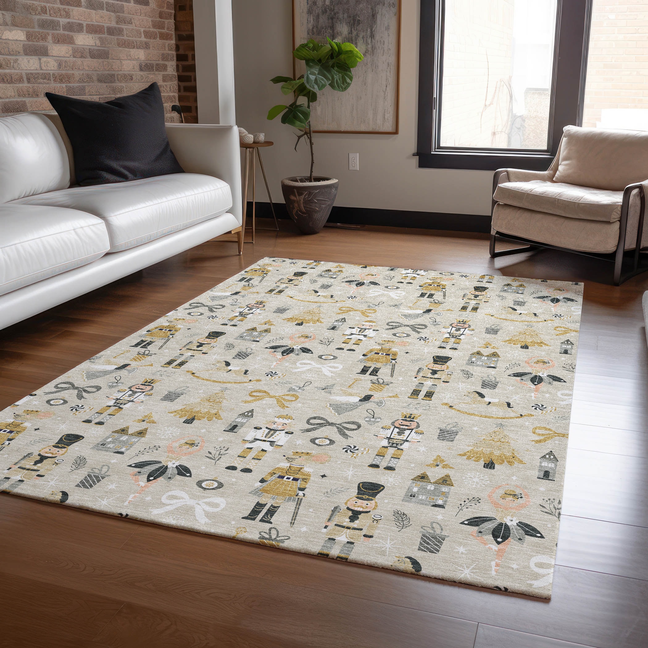 Addison Rugs ACN1827BG9X12 Chantille ACN1827BG 9 x 12 (ft) Loomed Polyester Beige Rectangular Indoor/Outdoor Machine washable Area rug